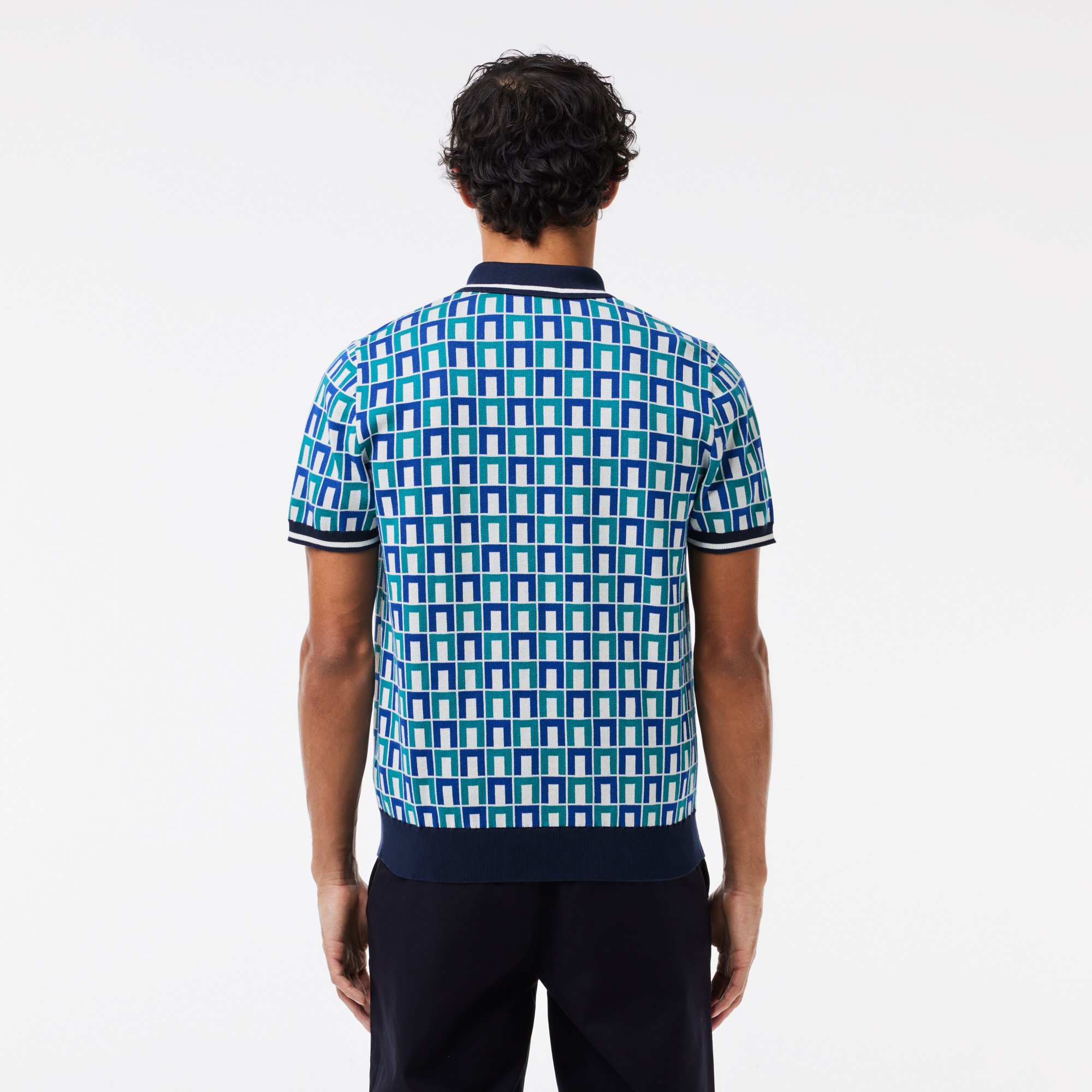 Áo Len Lacoste Nam Cổ Polo Họa Tiết
