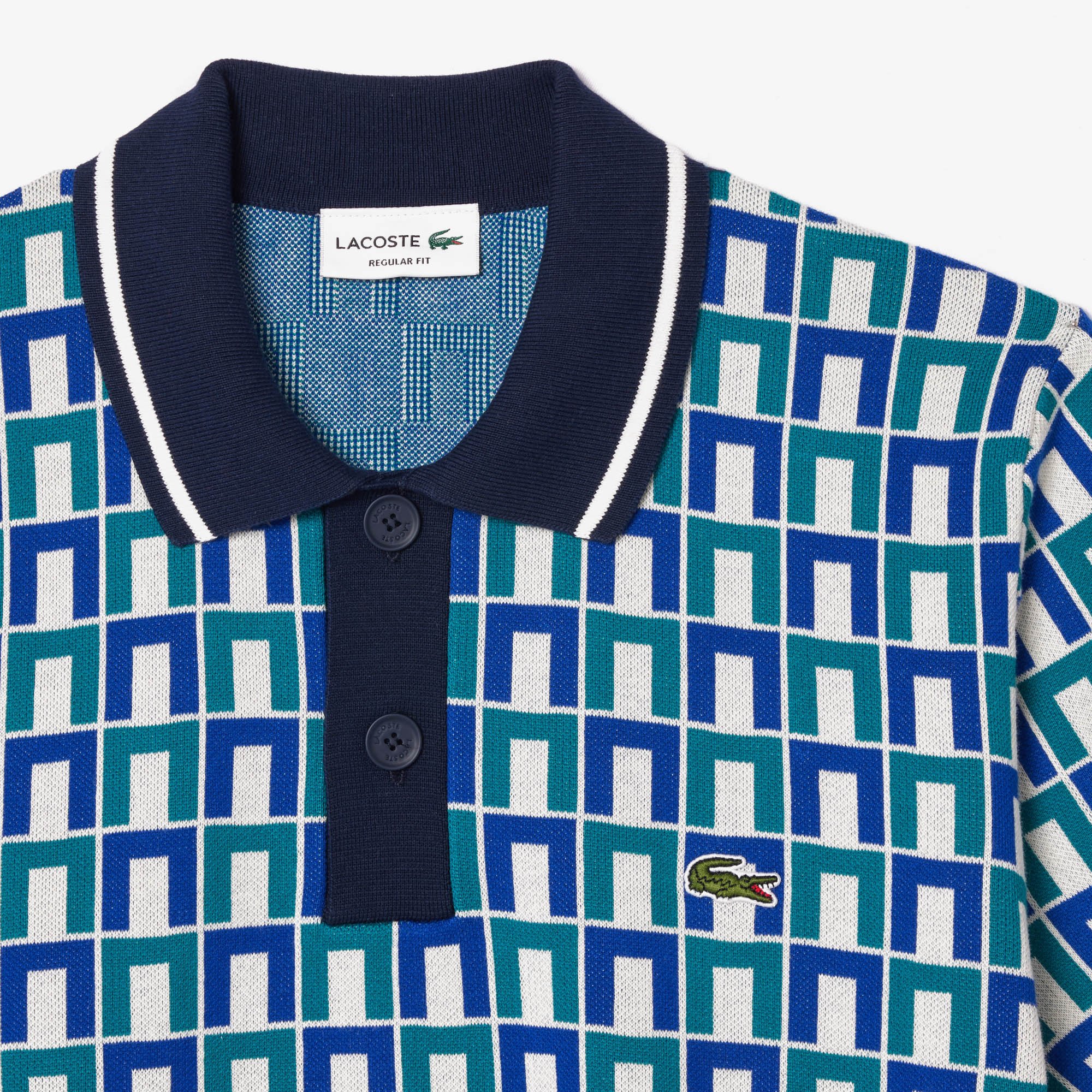 Áo Len Lacoste Nam Cổ Polo Họa Tiết