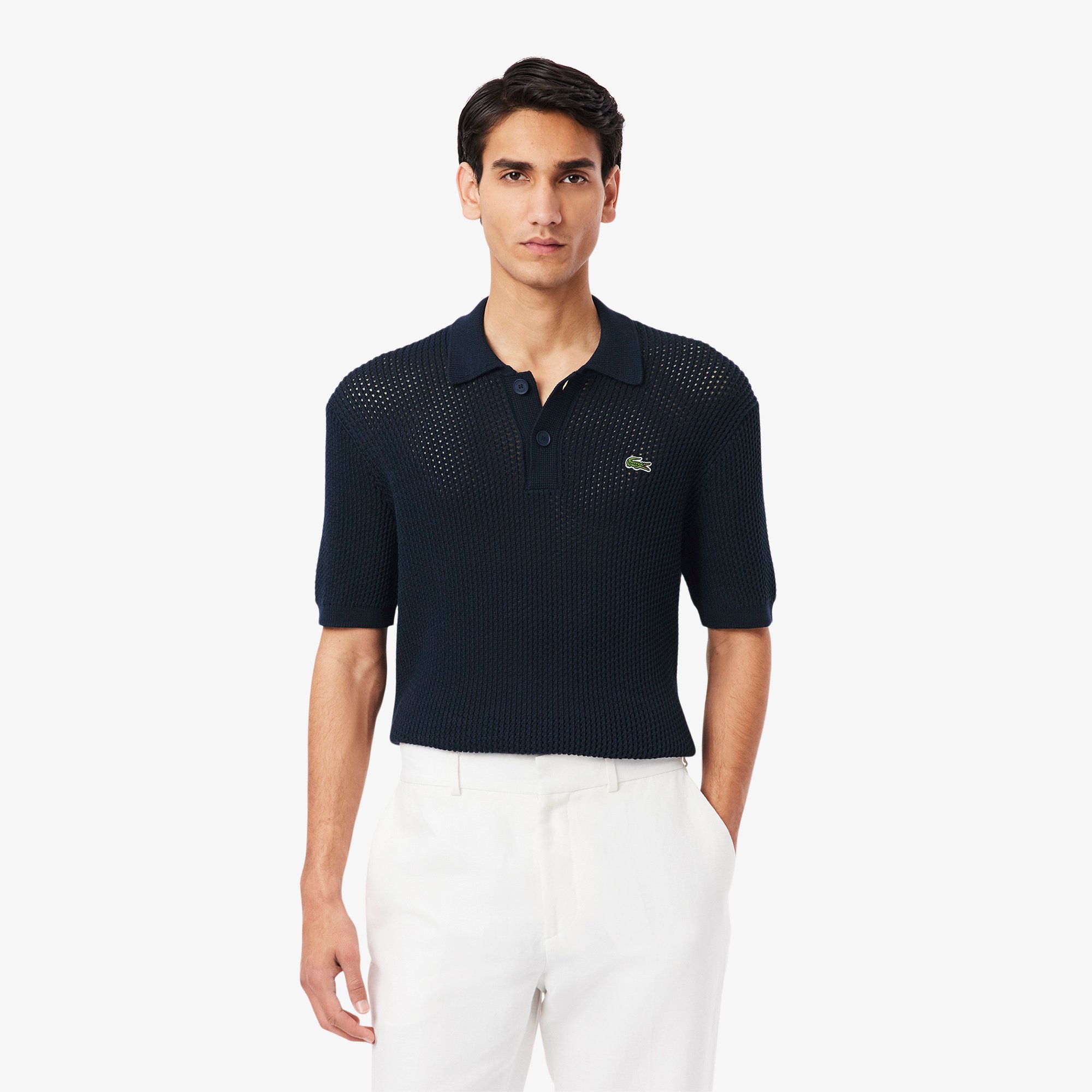 Áo Len Polo Lacoste Tay Ngắn Chất Liệu Cotton Dày