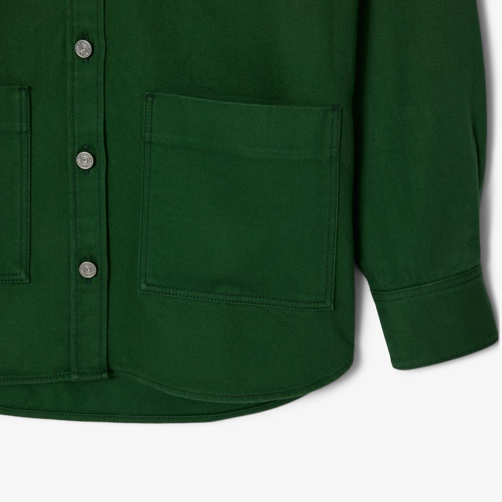 Áo Khoác Lacoste Nữ Dáng Rộng Chất Liệu Denim