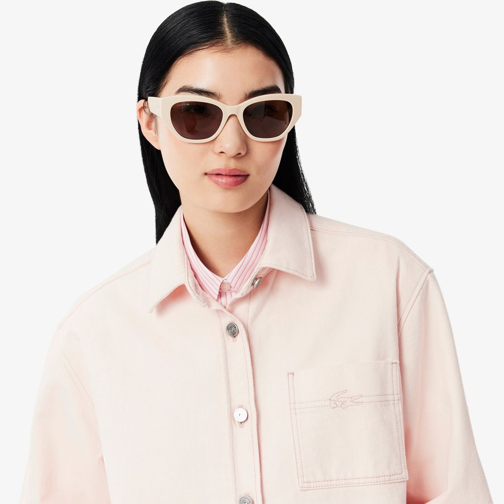 Áo Khoác Lacoste Nữ Dáng Rộng Chất Liệu Denim