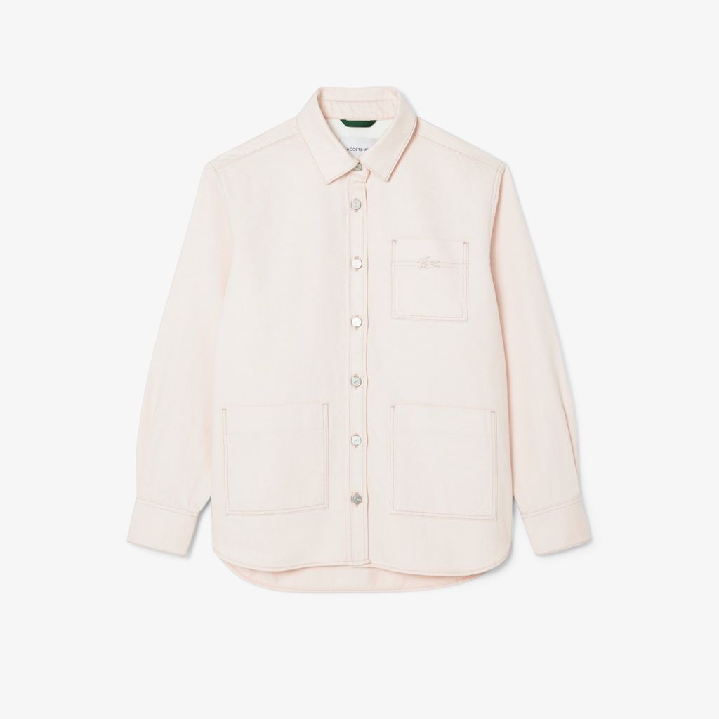 Áo Khoác Lacoste Nữ Dáng Rộng Chất Liệu Denim