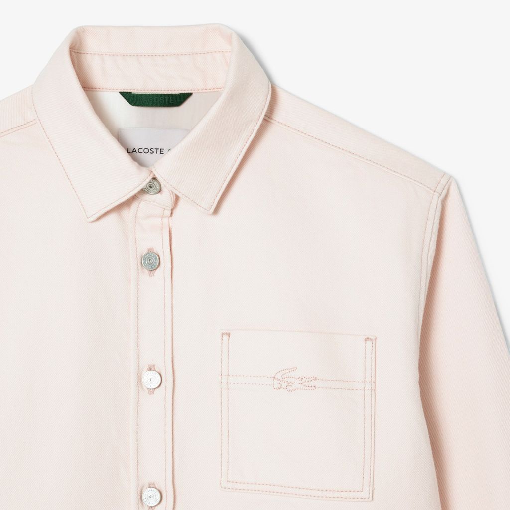 Áo Khoác Lacoste Nữ Dáng Rộng Chất Liệu Denim