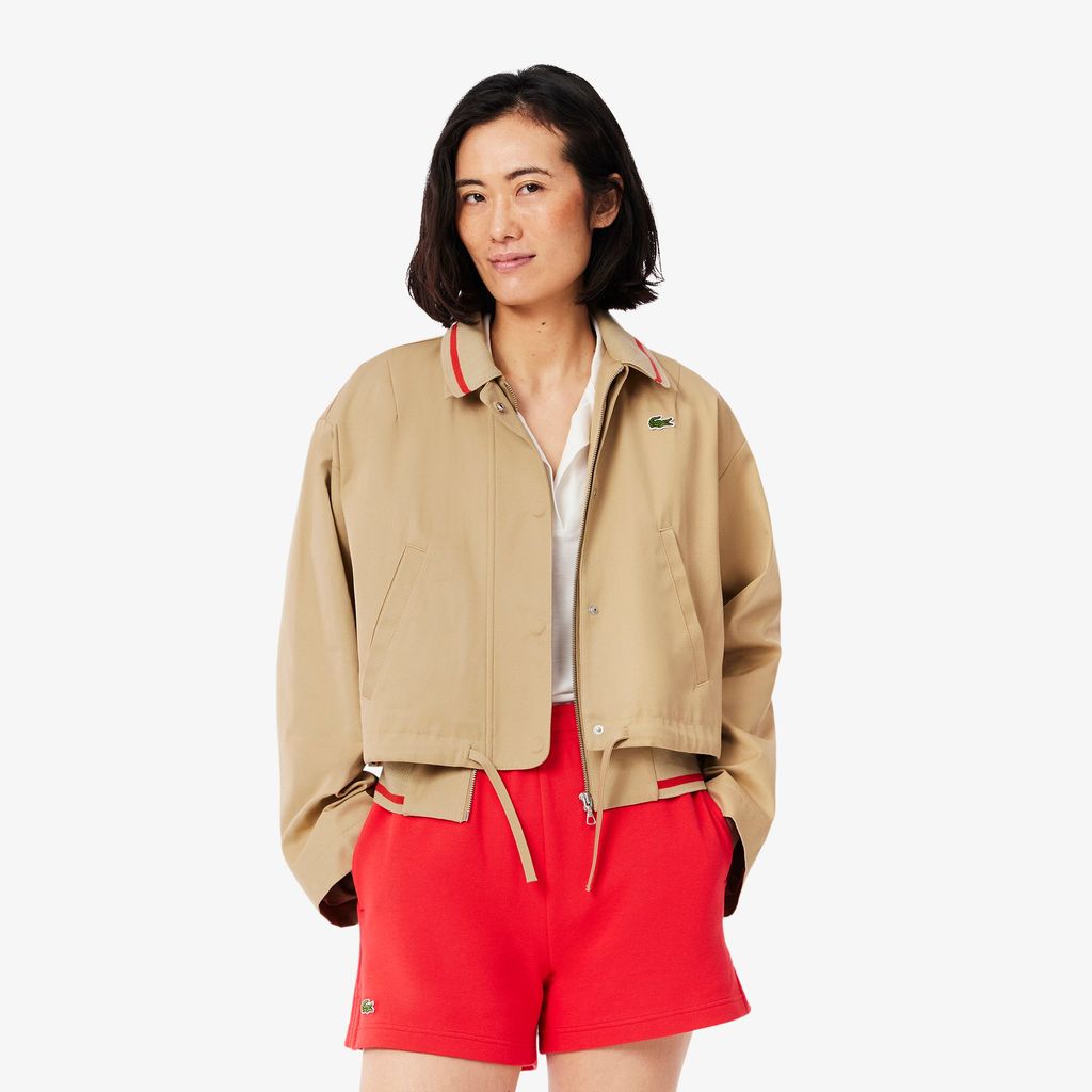 Áo Khoác Lacoste Nữ Dáng Rộng Ngắn Chất Liệu Cotton