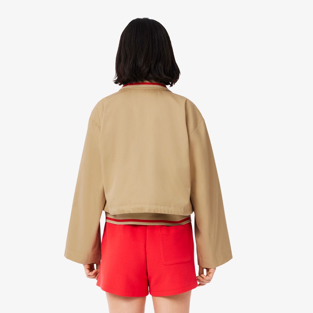 Áo Khoác Lacoste Nữ Dáng Rộng Ngắn Chất Liệu Cotton