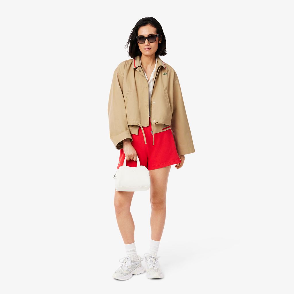 Áo Khoác Lacoste Nữ Dáng Rộng Ngắn Chất Liệu Cotton