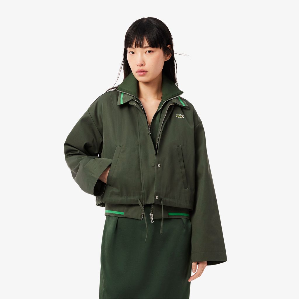Áo Khoác Lacoste Nữ Dáng Rộng Ngắn Chất Liệu Cotton