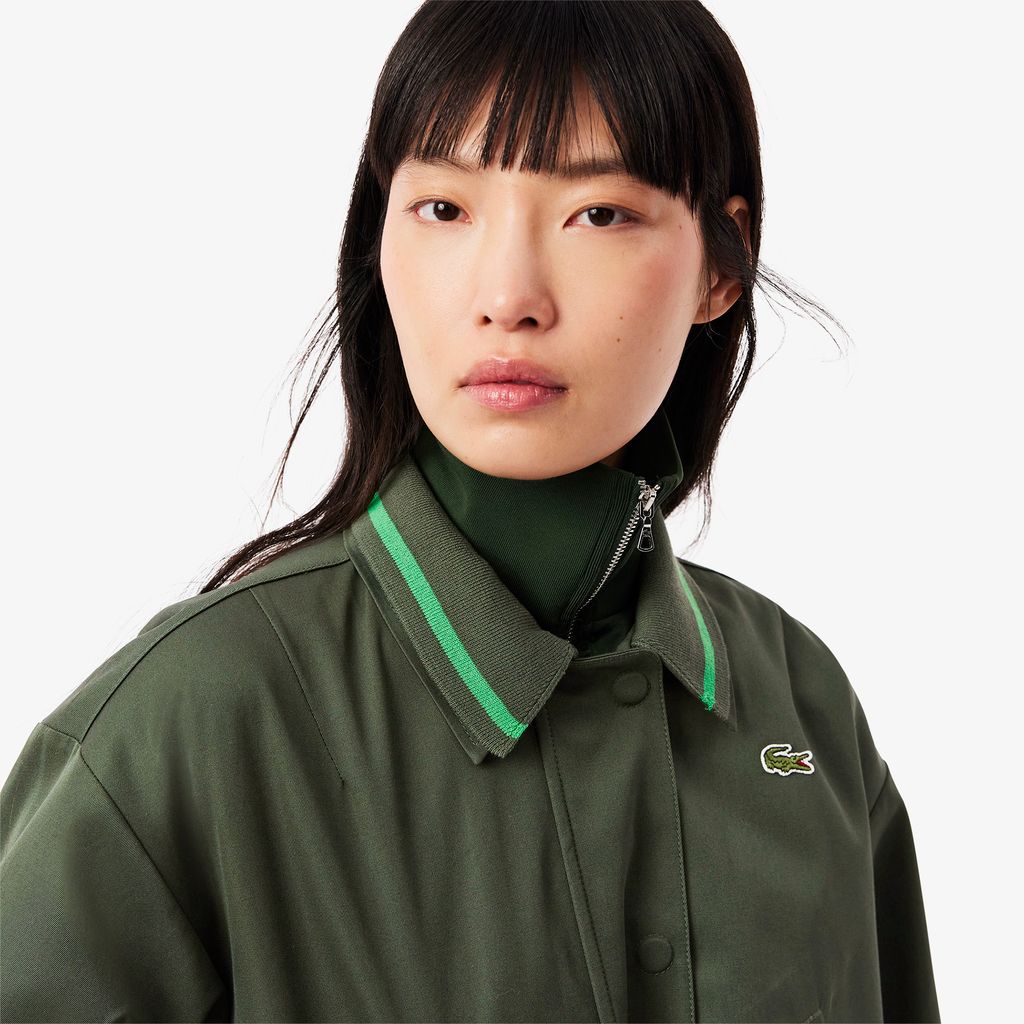 Áo Khoác Lacoste Nữ Dáng Rộng Ngắn Chất Liệu Cotton
