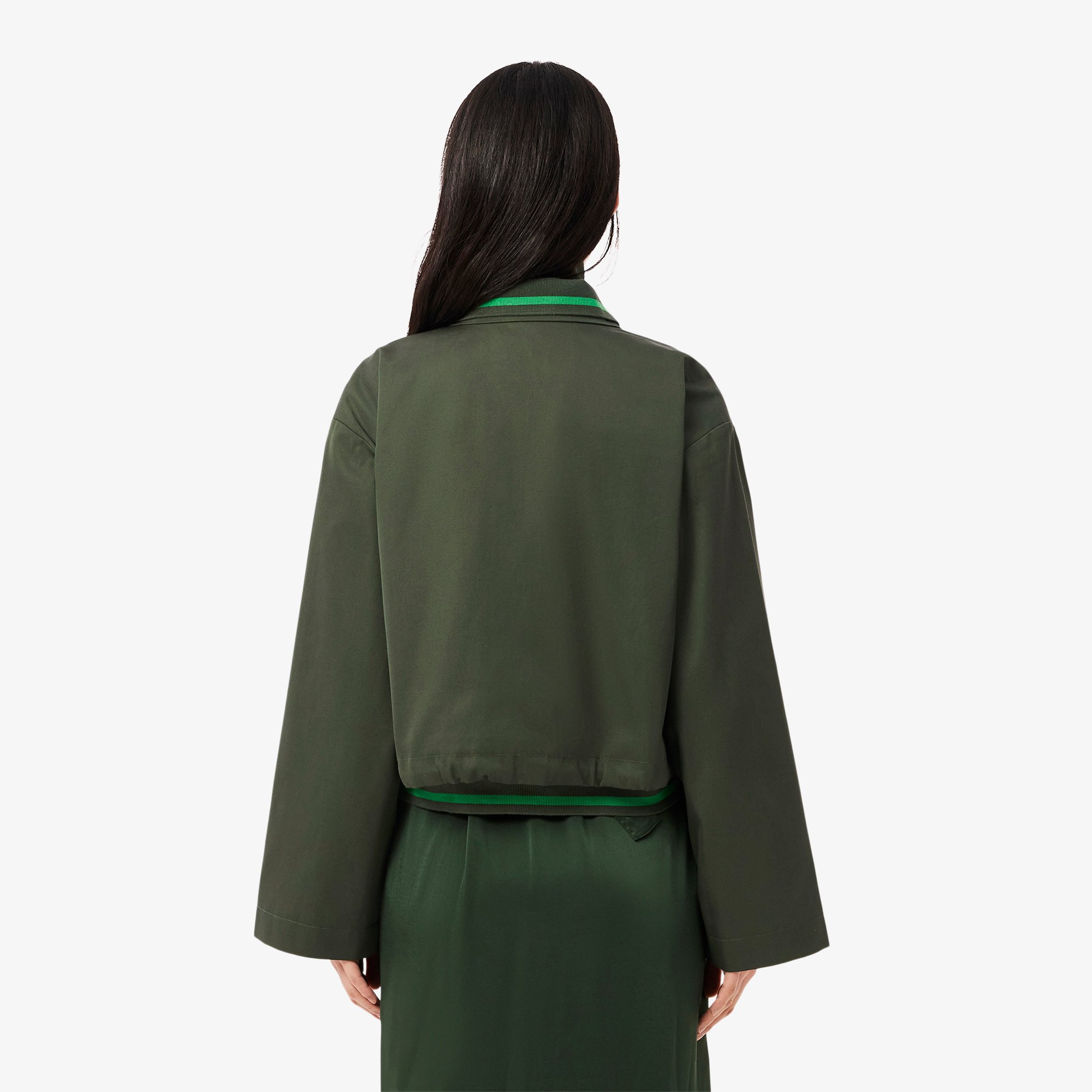 Áo Khoác Lacoste Nữ Dáng Rộng Ngắn Chất Liệu Cotton