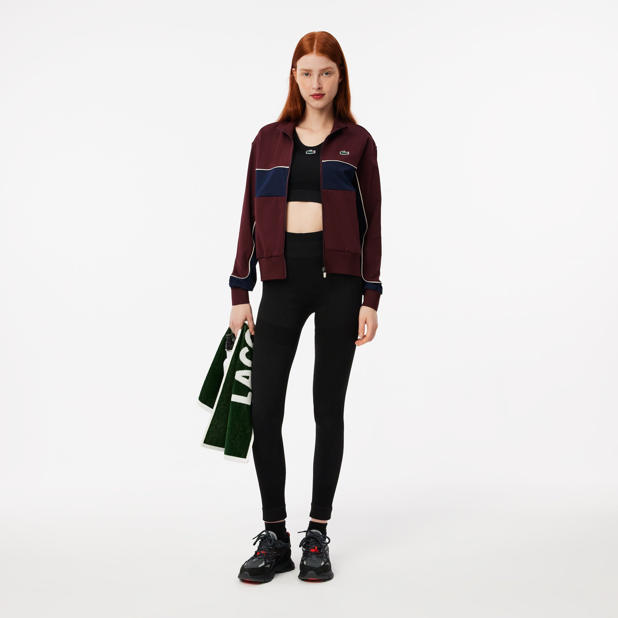Áo Khoác Tennis Lacoste Nữ Colourblock Công Nghệ Ultra Dry Co Dãn