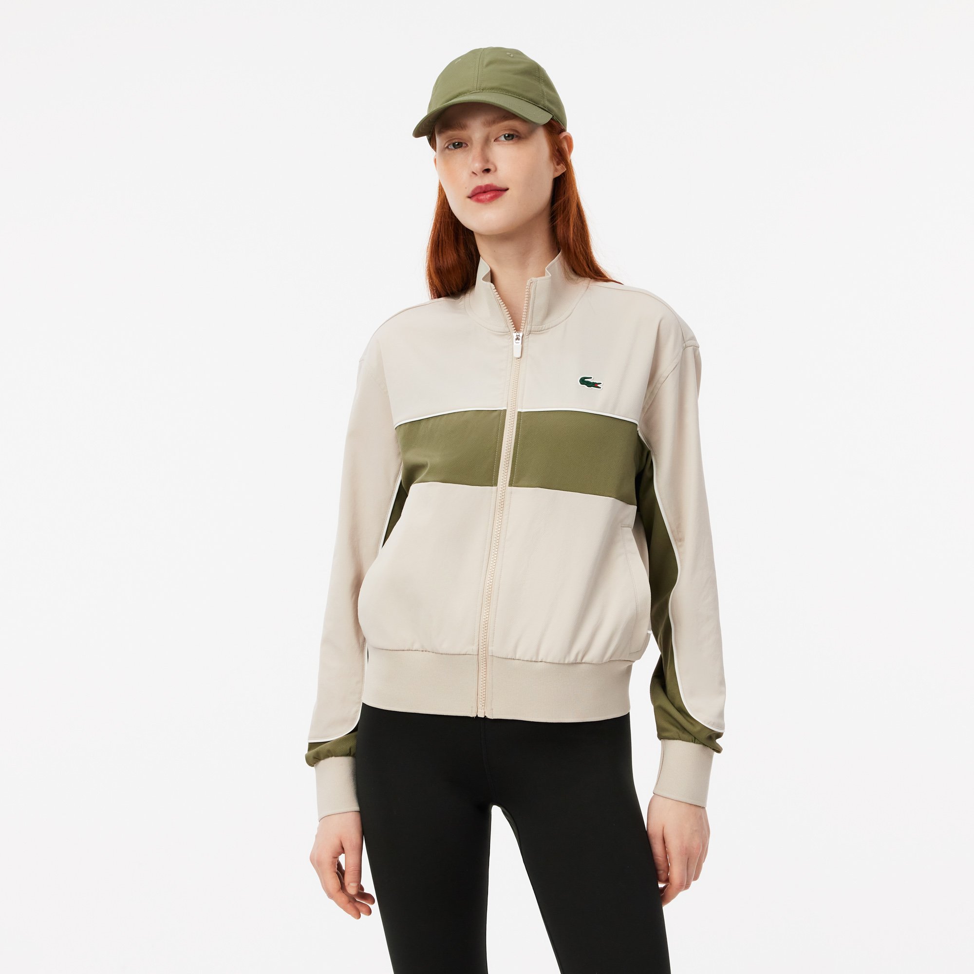 Áo Khoác Tennis Lacoste Nữ Colourblock Công Nghệ Ultra Dry Co Dãn
