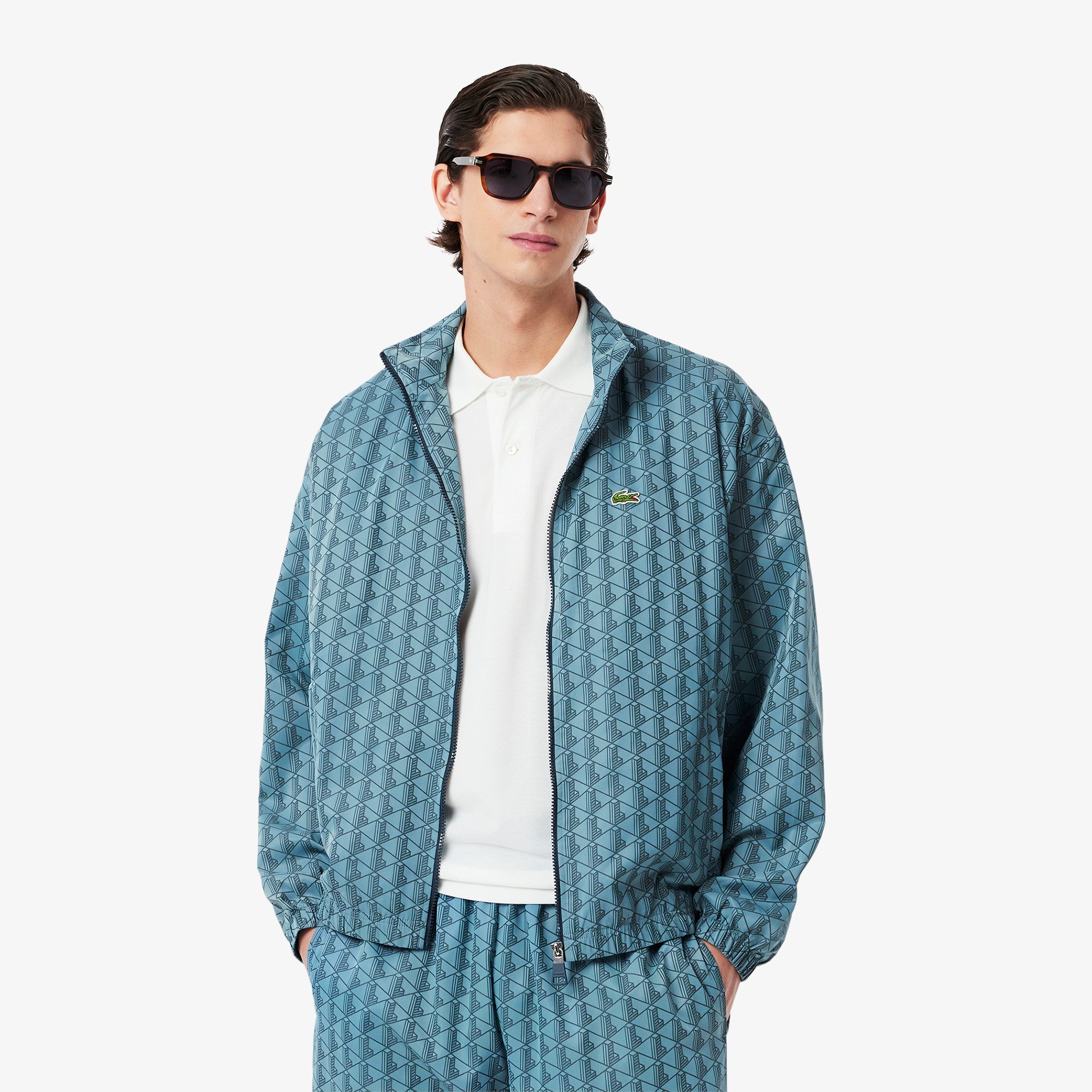 Áo Khoác Thể Thao Lacoste Nam Chất Liệu Jackquard Hoạ Tiết Monogram