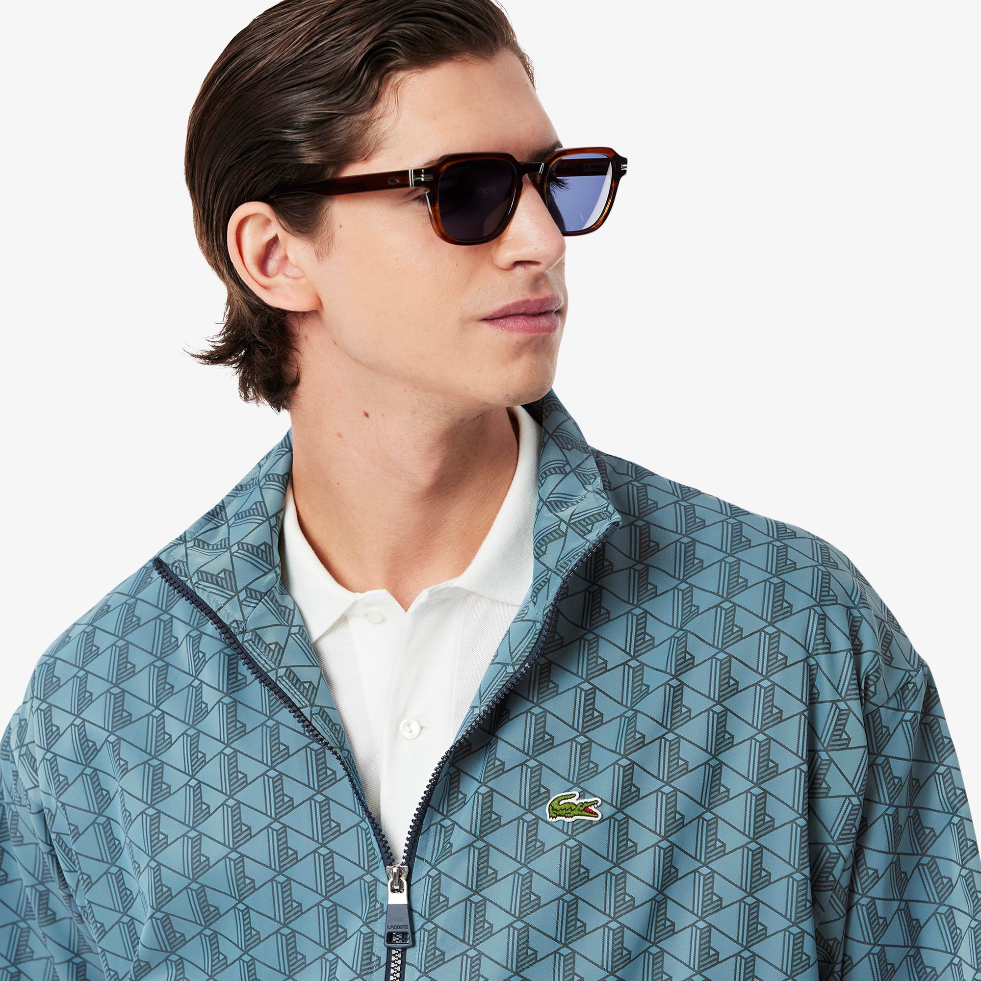 Áo Khoác Thể Thao Lacoste Nam Chất Liệu Jackquard Hoạ Tiết Monogram