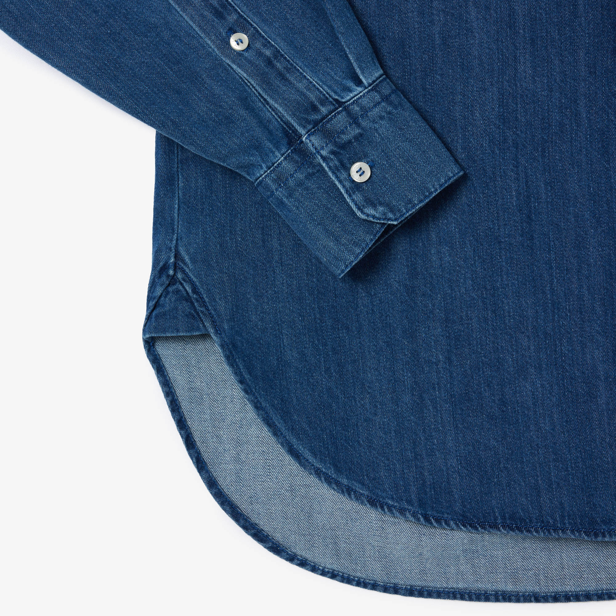 Áo Sơ Mi Lacoste Nữ Oversize Chất Liệu Denim Oversized Có Túi