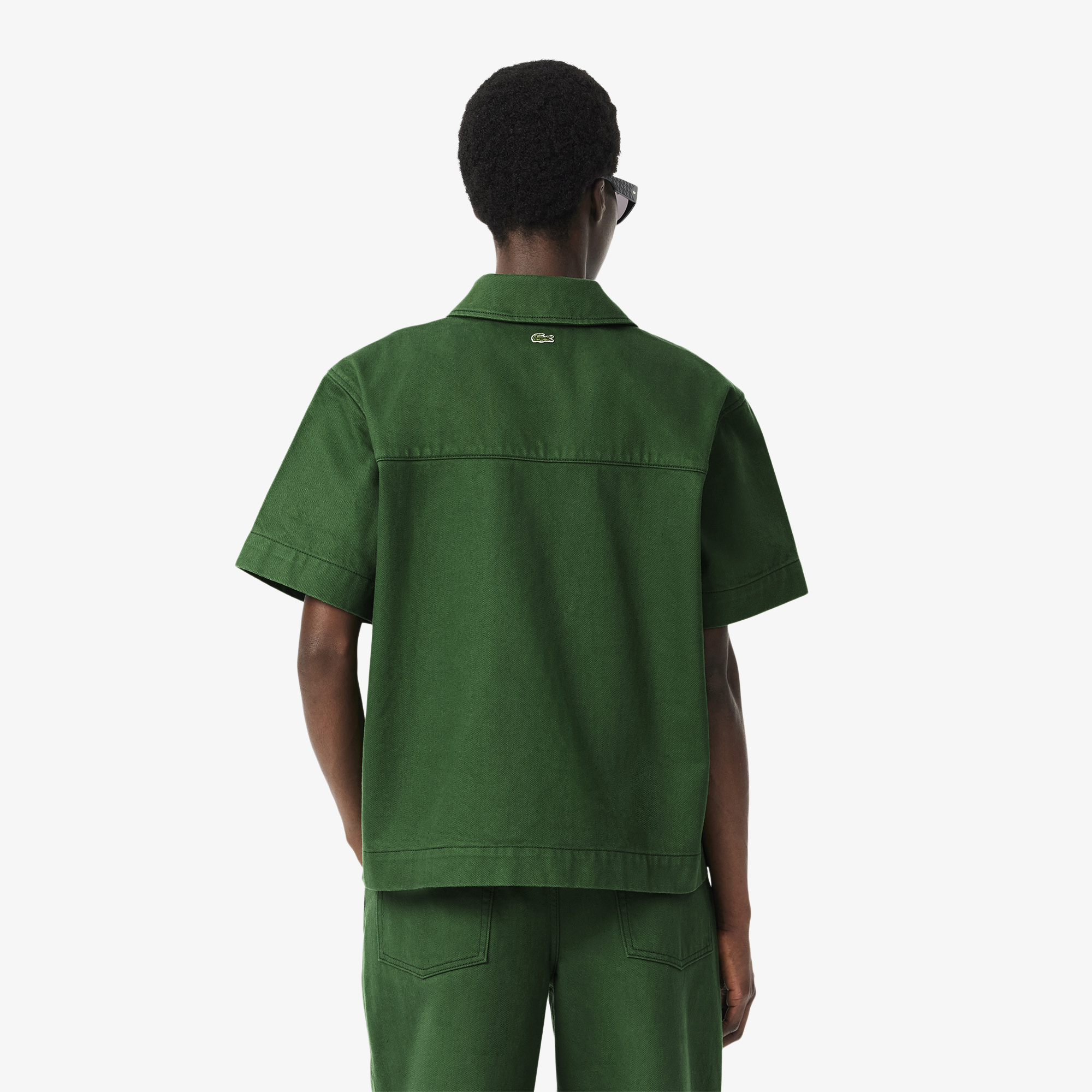 Áo Sơ Mi Polo Lacoste Nữ Dáng Rộng Chất Liệu Denim