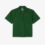 Áo Sơ Mi Polo Lacoste Nữ Dáng Rộng Chất Liệu Denim