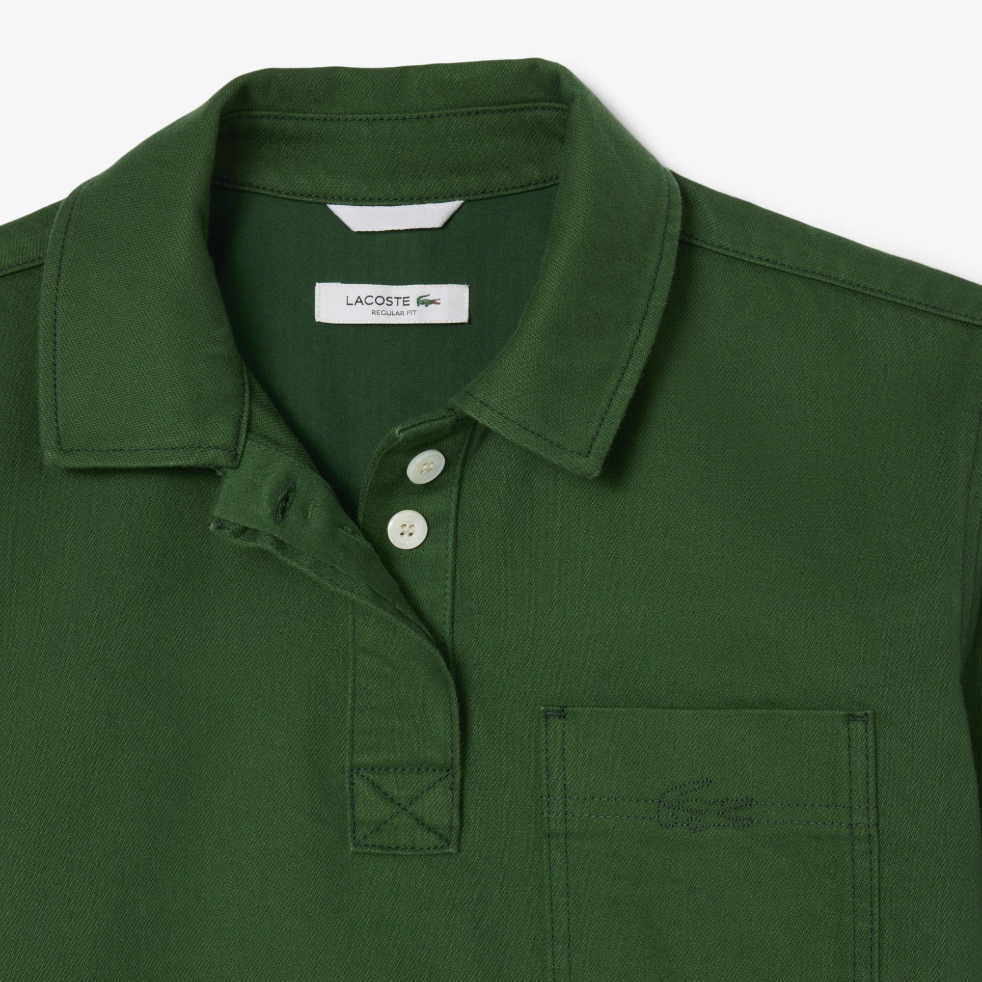 Áo Sơ Mi Polo Lacoste Nữ Dáng Rộng Chất Liệu Denim