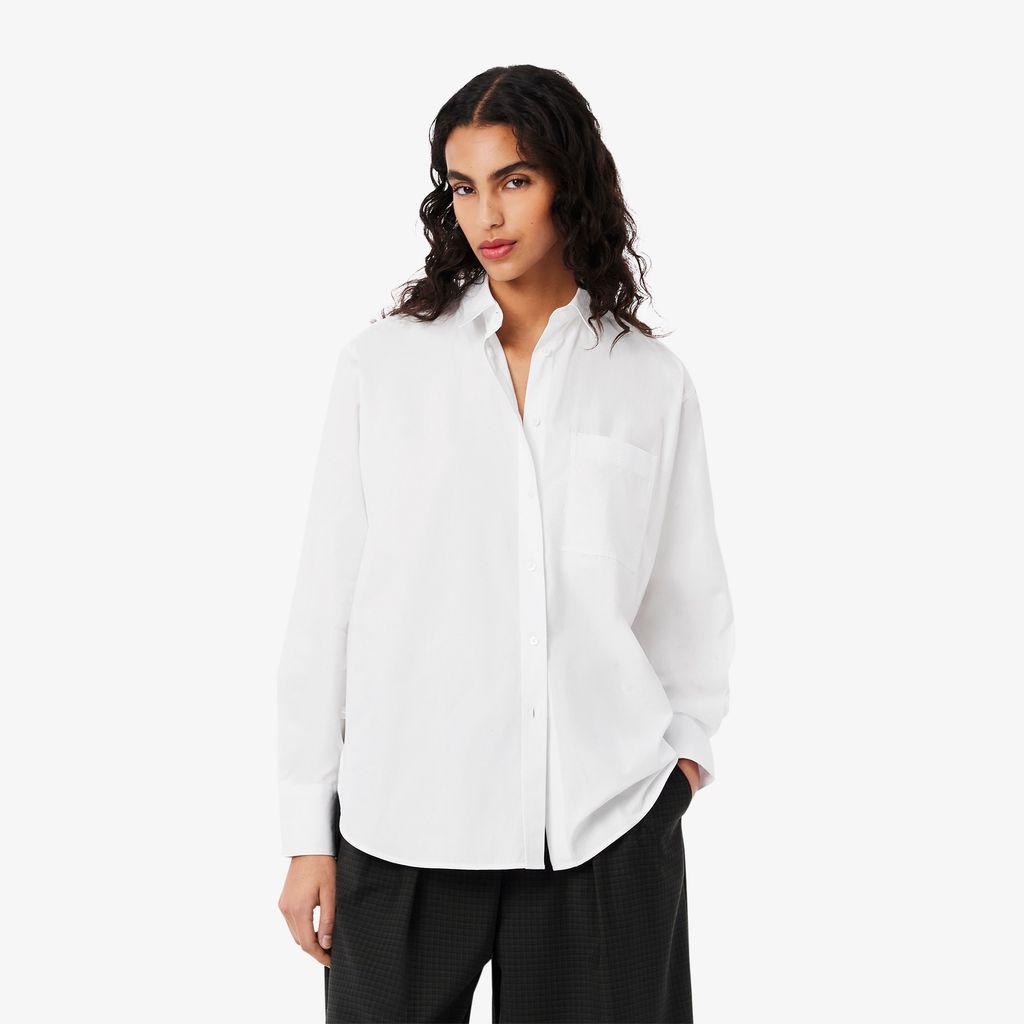 Áo Sơ Mi Lacoste Nữ Dáng Rộng Chất Liệu Cotton Poplin
