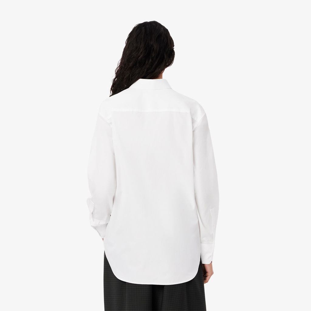 Áo Sơ Mi Lacoste Nữ Dáng Rộng Chất Liệu Cotton Poplin