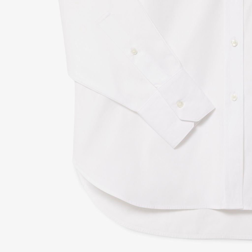 Áo Sơ Mi Lacoste Nữ Dáng Rộng Chất Liệu Cotton Poplin