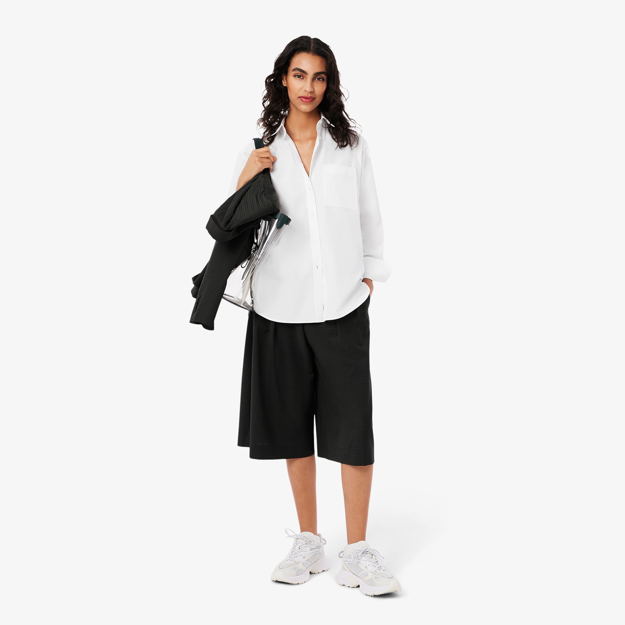 Áo Sơ Mi Lacoste Nữ Dáng Rộng Chất Liệu Cotton Poplin