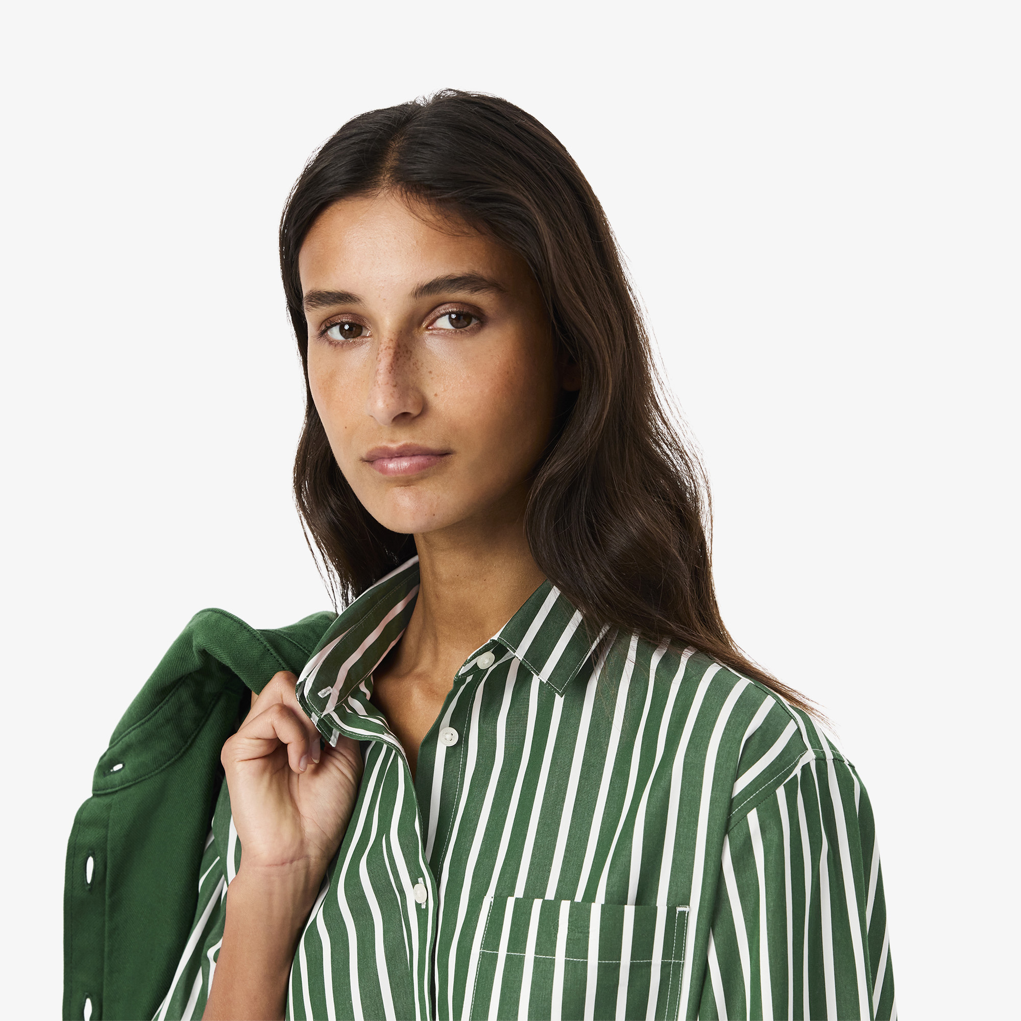 Áo Sơ Mi Lacoste Nữ Dáng Rộng Chất Liệu Cotton Poplin