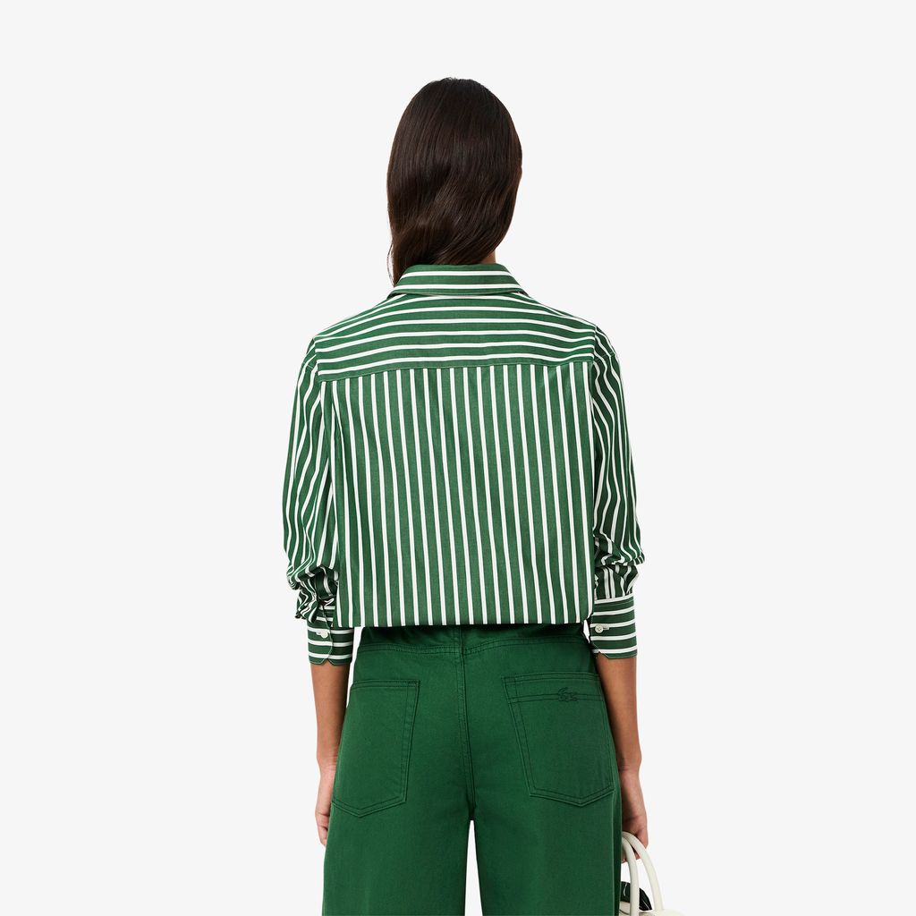 Áo Sơ Mi Lacoste Nữ Dáng Rộng Chất Liệu Cotton Poplin