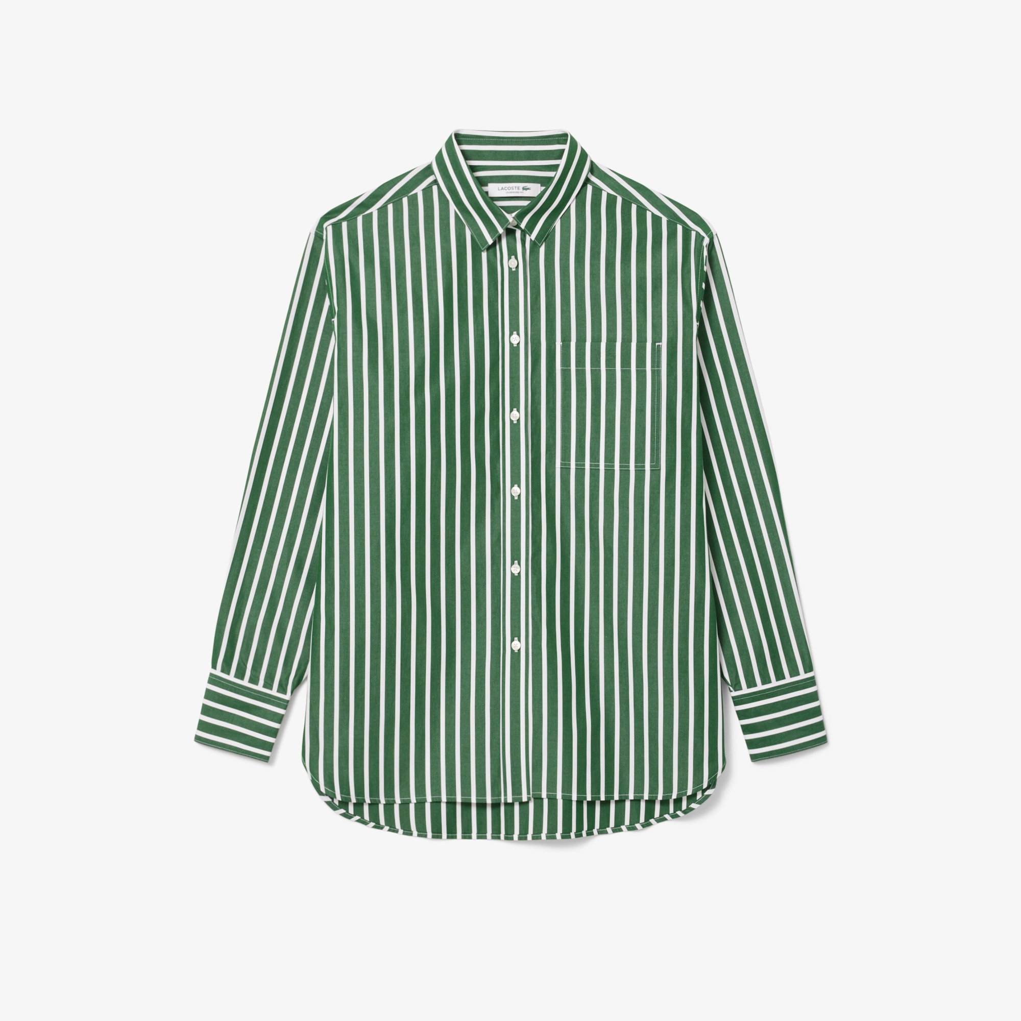 Áo Sơ Mi Lacoste Nữ Dáng Rộng Chất Liệu Cotton Poplin