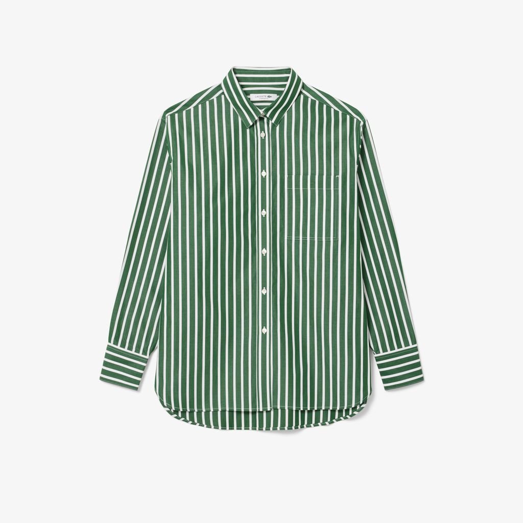 Áo Sơ Mi Lacoste Nữ Dáng Rộng Chất Liệu Cotton Poplin