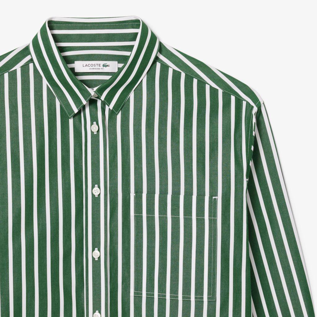 Áo Sơ Mi Lacoste Nữ Dáng Rộng Chất Liệu Cotton Poplin