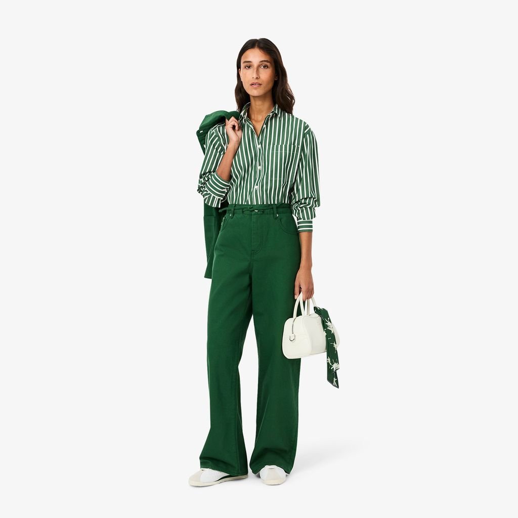 Áo Sơ Mi Lacoste Nữ Dáng Rộng Chất Liệu Cotton Poplin