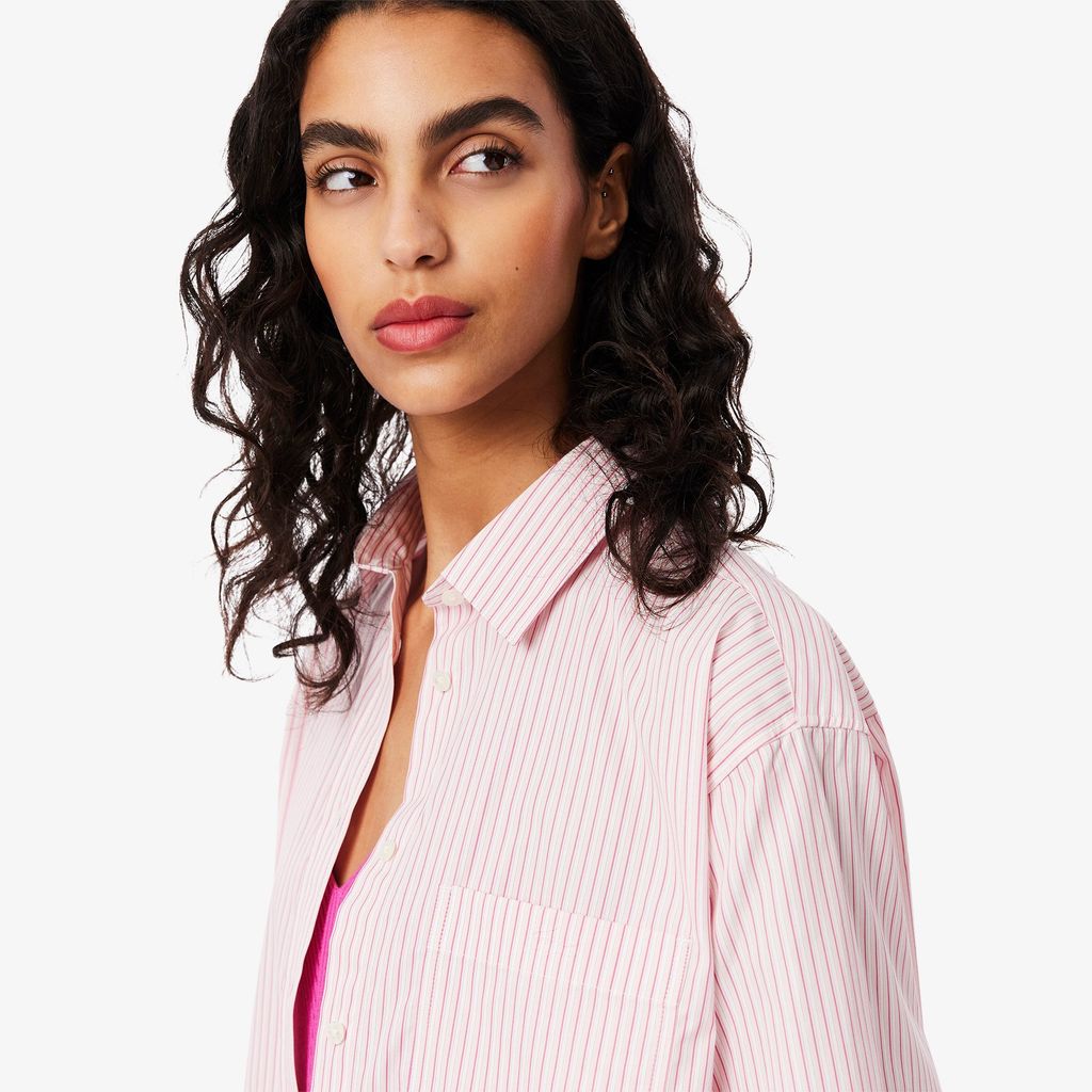 Áo Sơ Mi Lacoste Nữ Dáng Rộng Chất Liệu Cotton Poplin