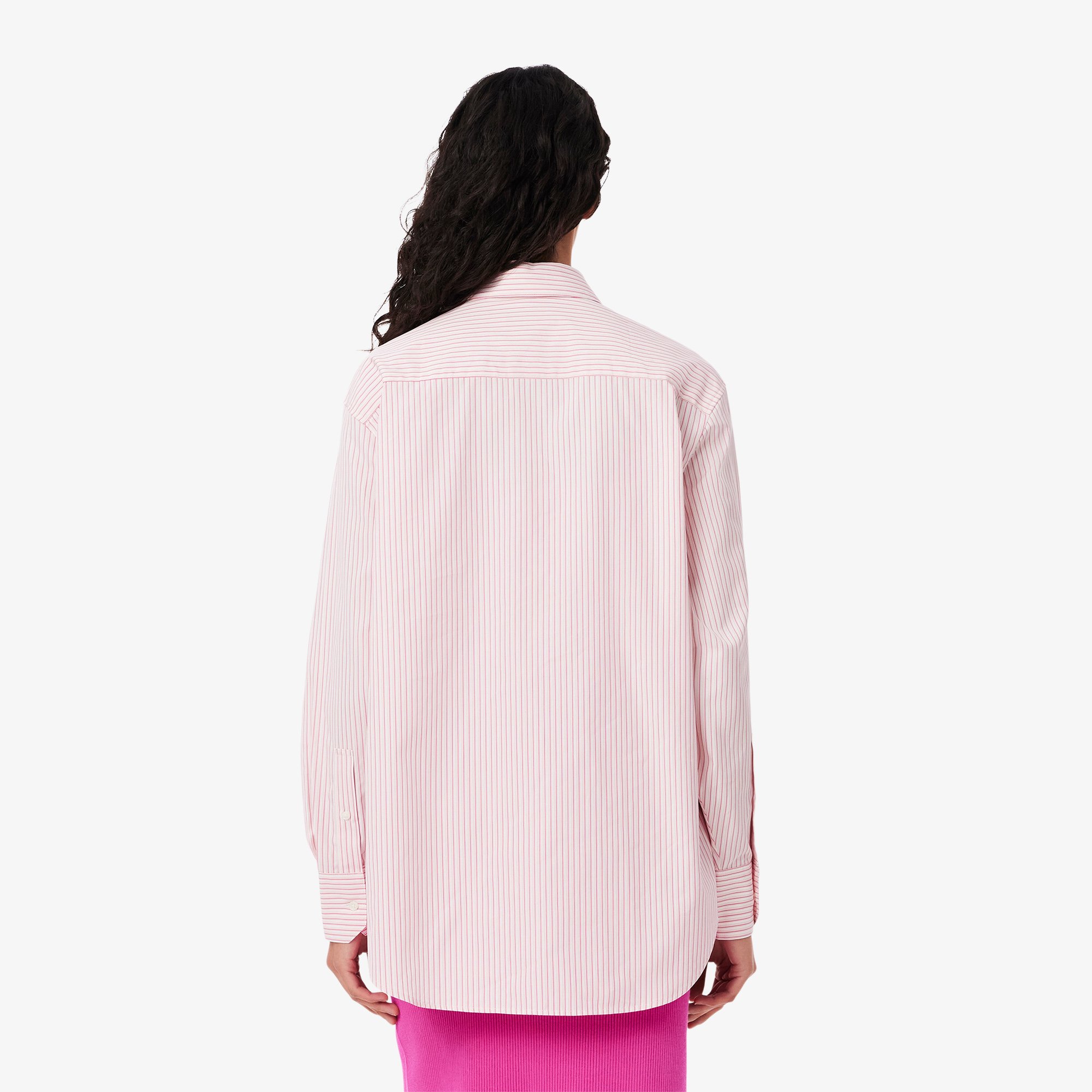 Áo Sơ Mi Lacoste Nữ Dáng Rộng Chất Liệu Cotton Poplin