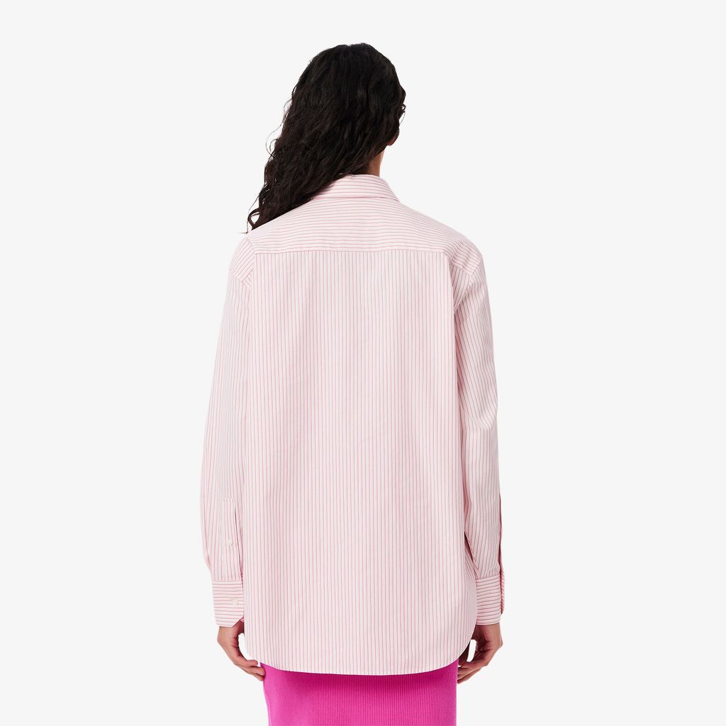Áo Sơ Mi Lacoste Nữ Dáng Rộng Chất Liệu Cotton Poplin