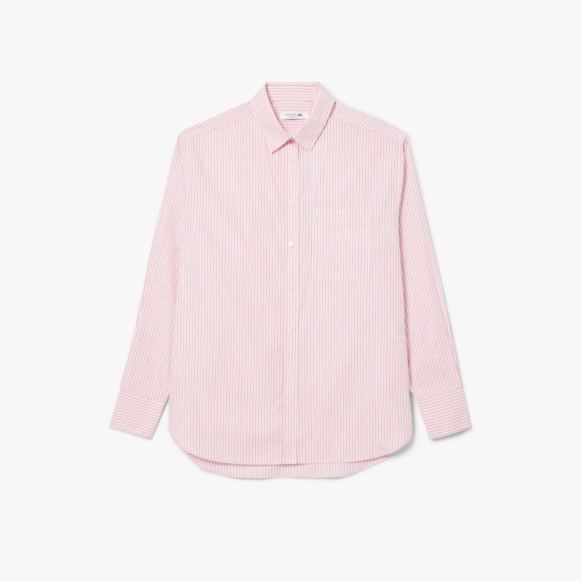 Áo Sơ Mi Lacoste Nữ Dáng Rộng Chất Liệu Cotton Poplin