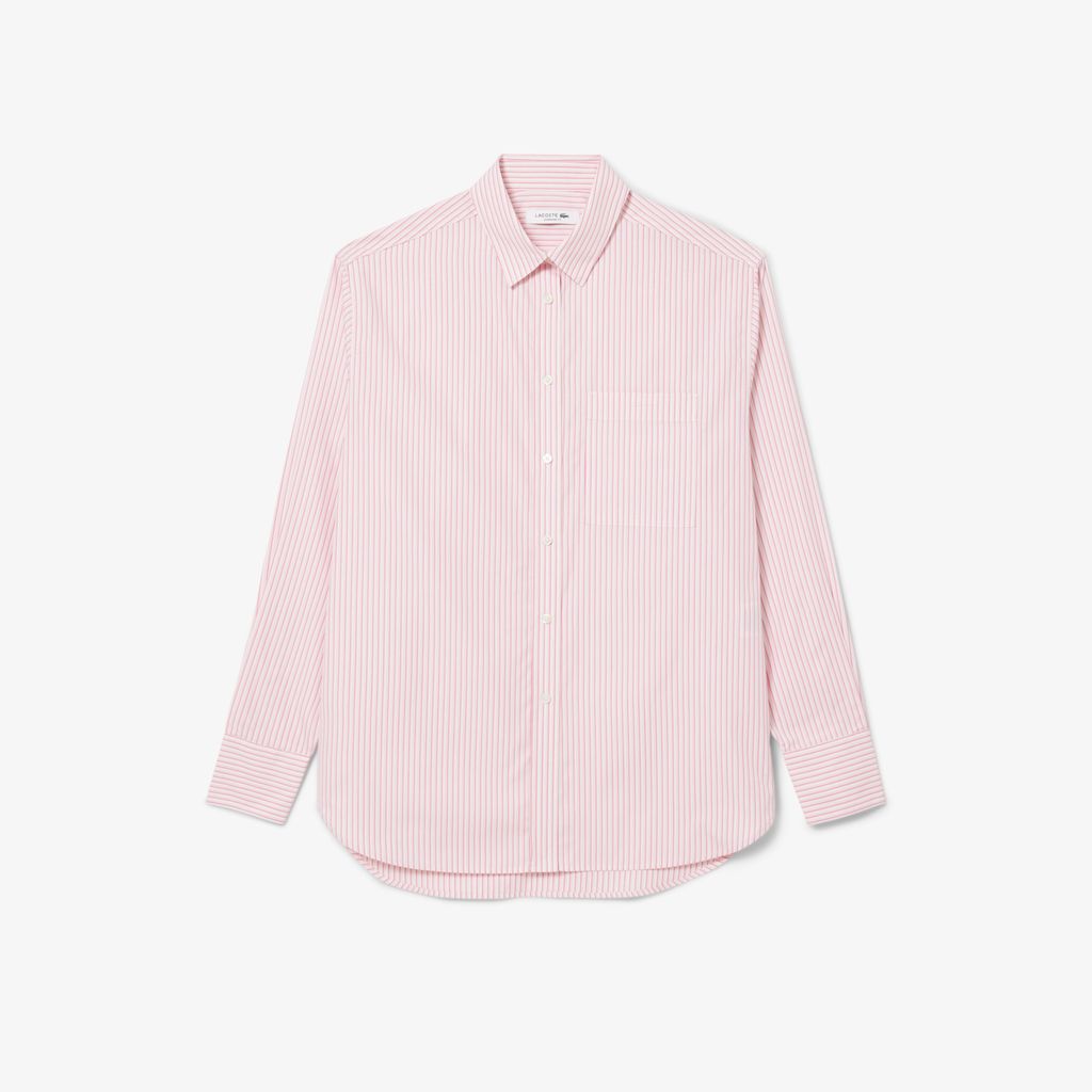 Áo Sơ Mi Lacoste Nữ Dáng Rộng Chất Liệu Cotton Poplin
