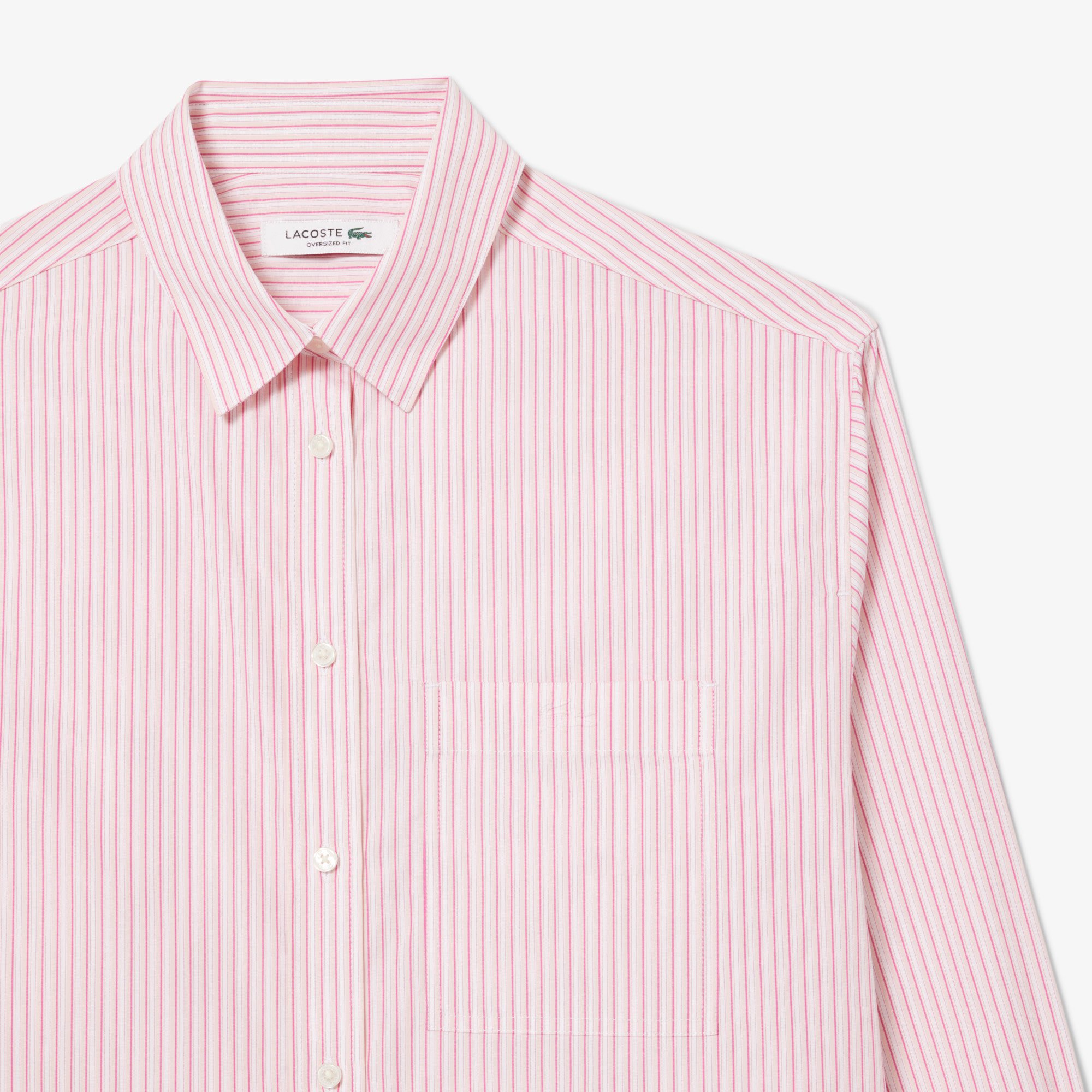 Áo Sơ Mi Lacoste Nữ Dáng Rộng Chất Liệu Cotton Poplin