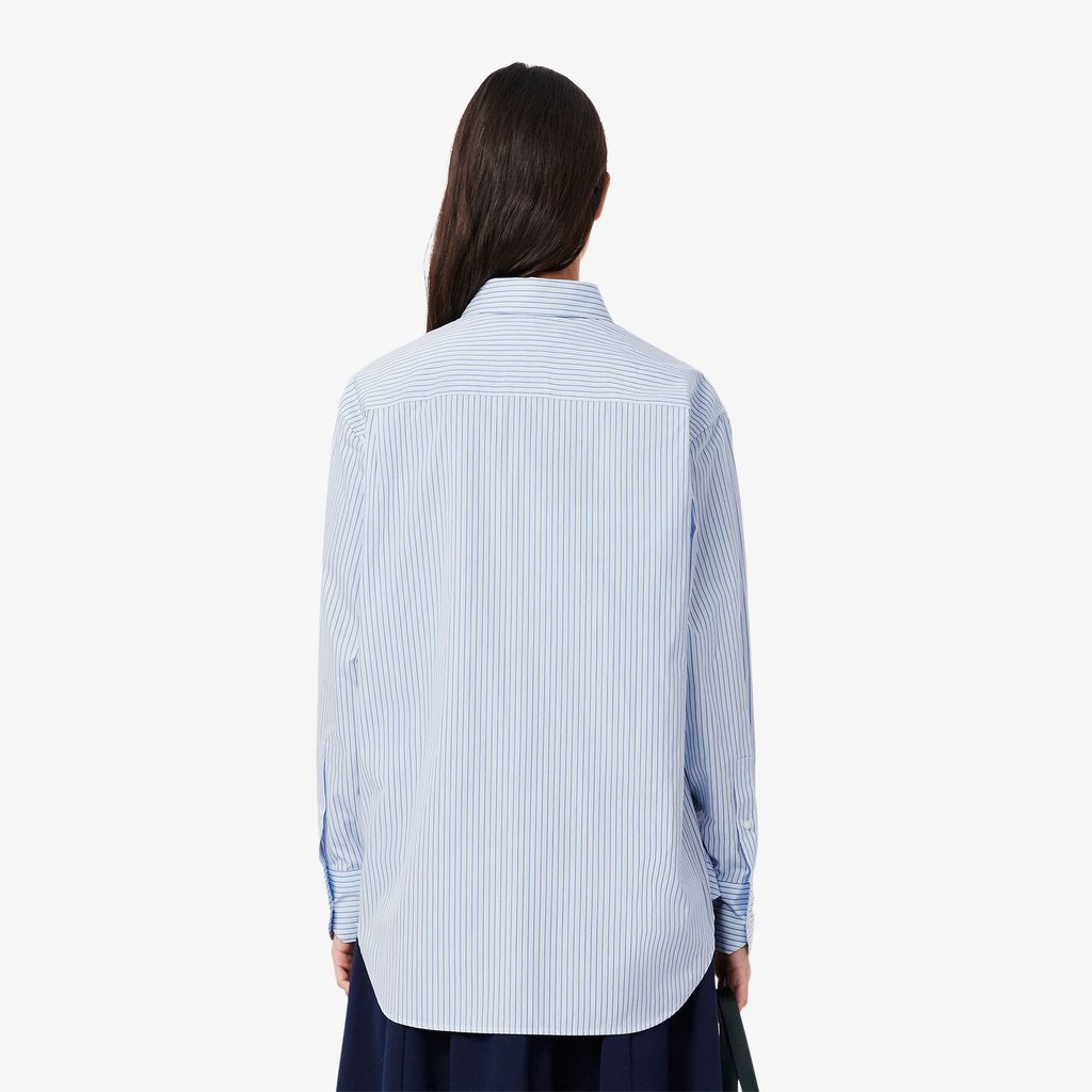 Áo Sơ Mi Lacoste Nữ Dáng Rộng Chất Liệu Cotton Poplin
