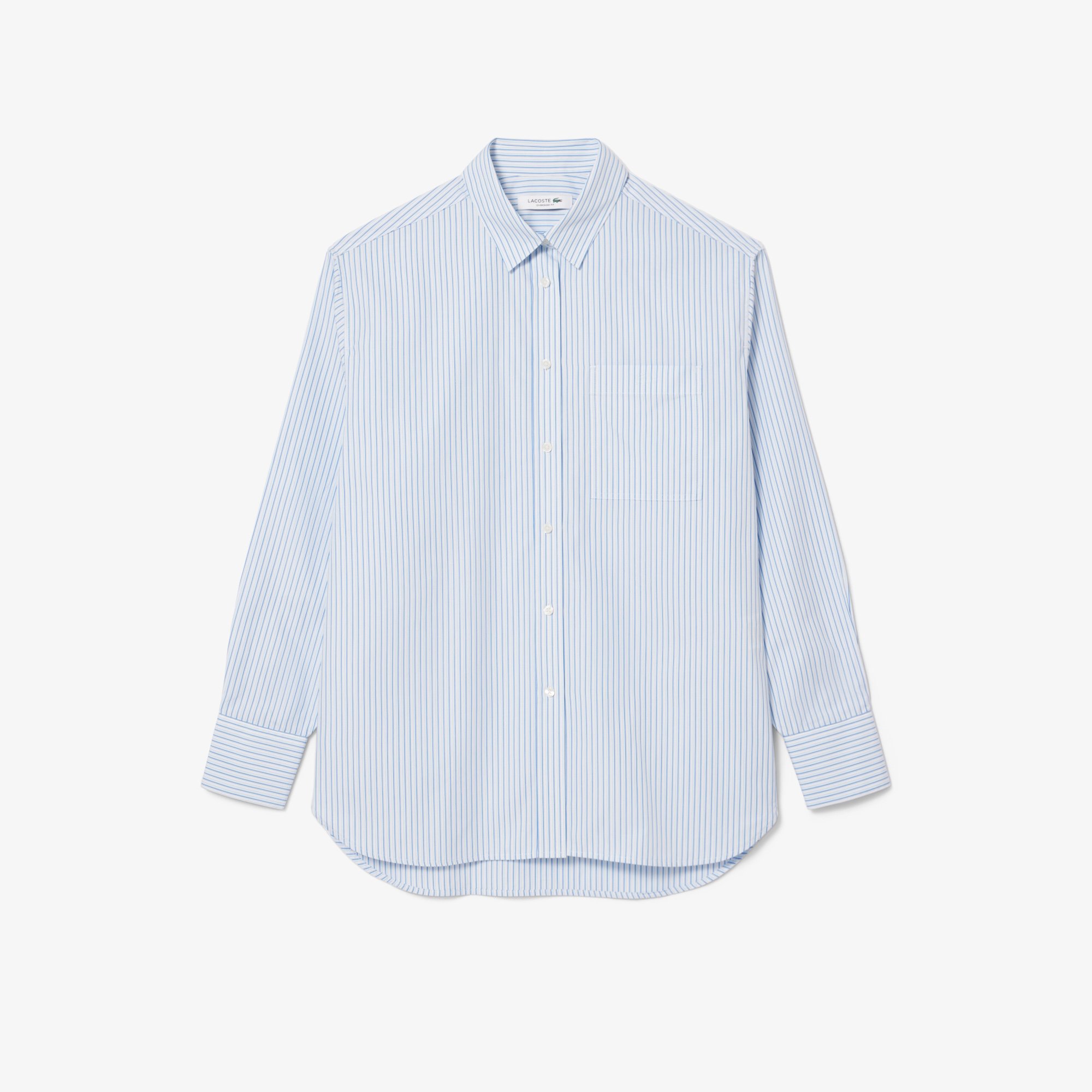 Áo Sơ Mi Lacoste Nữ Dáng Rộng Chất Liệu Cotton Poplin