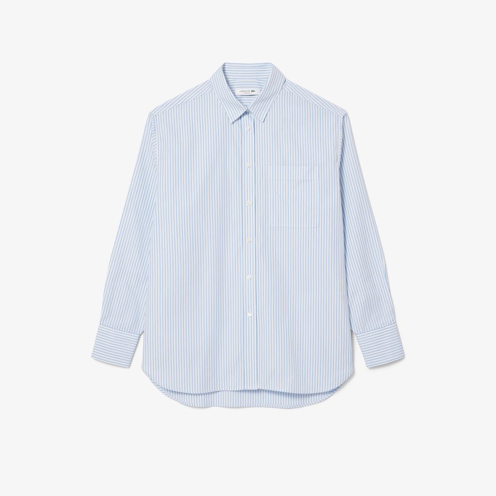 Áo Sơ Mi Lacoste Nữ Dáng Rộng Chất Liệu Cotton Poplin