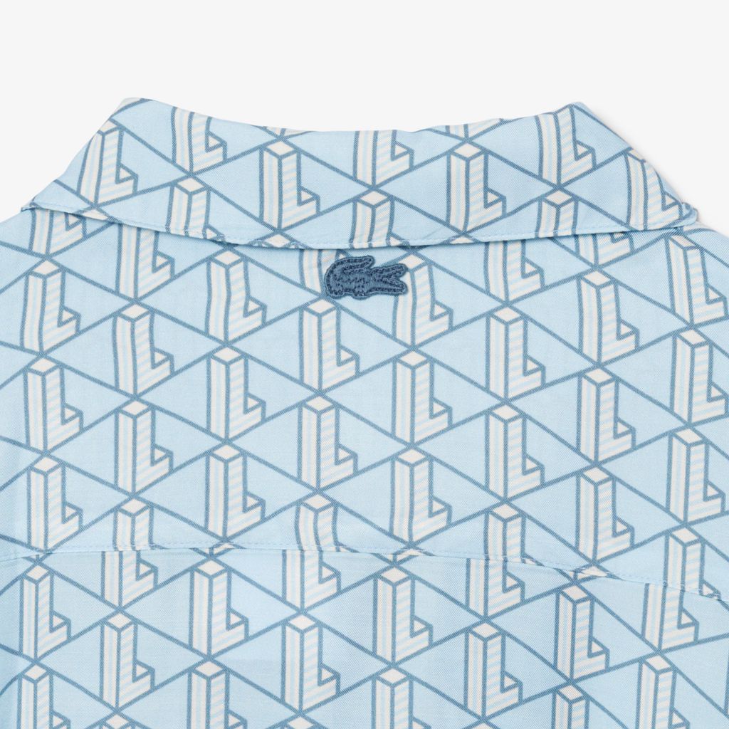 Áo Sơ Mi Lacoste Nữ Dáng Rộng Họa Tiết In Monogram