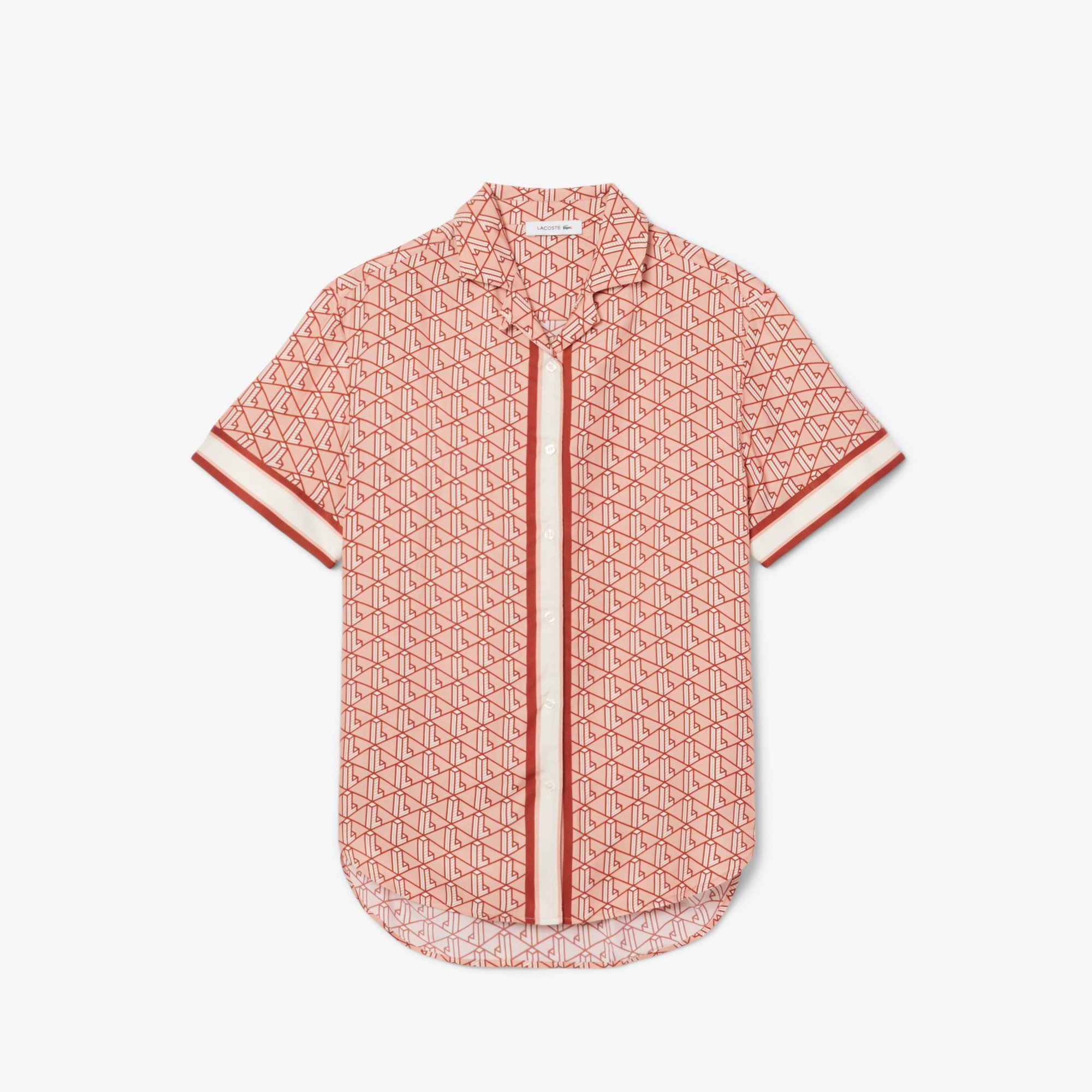 Áo Sơ Mi Lacoste Nữ Dáng Rộng Họa Tiết In Monogram