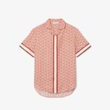 Áo Sơ Mi Lacoste Nữ Dáng Rộng Họa Tiết In Monogram