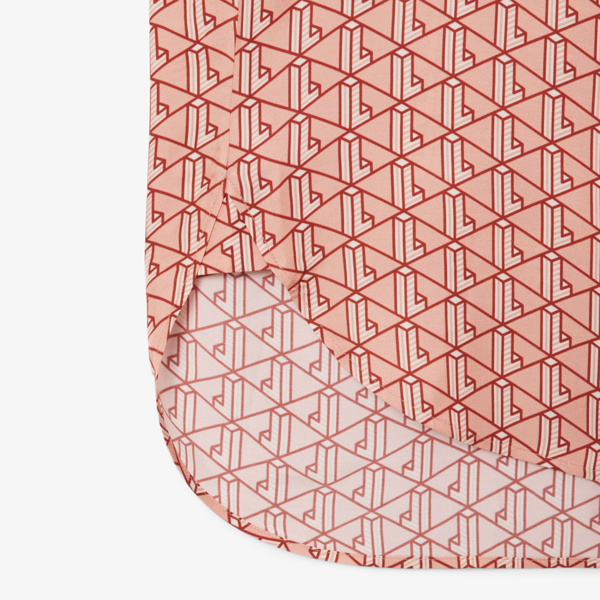Áo Sơ Mi Lacoste Nữ Dáng Rộng Họa Tiết In Monogram