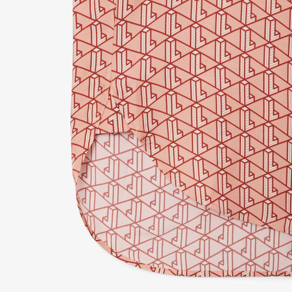 Áo Sơ Mi Lacoste Nữ Dáng Rộng Họa Tiết In Monogram