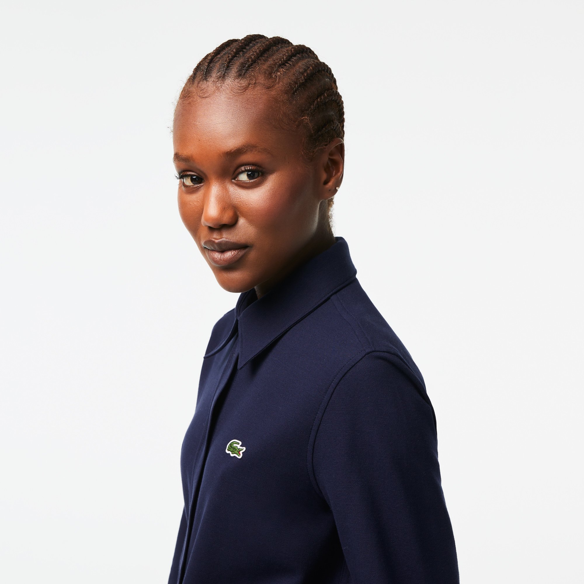 Áo Sơ Mi Lacoste Nữ Cổ Pháp Chất Liệu Cotton Piqué