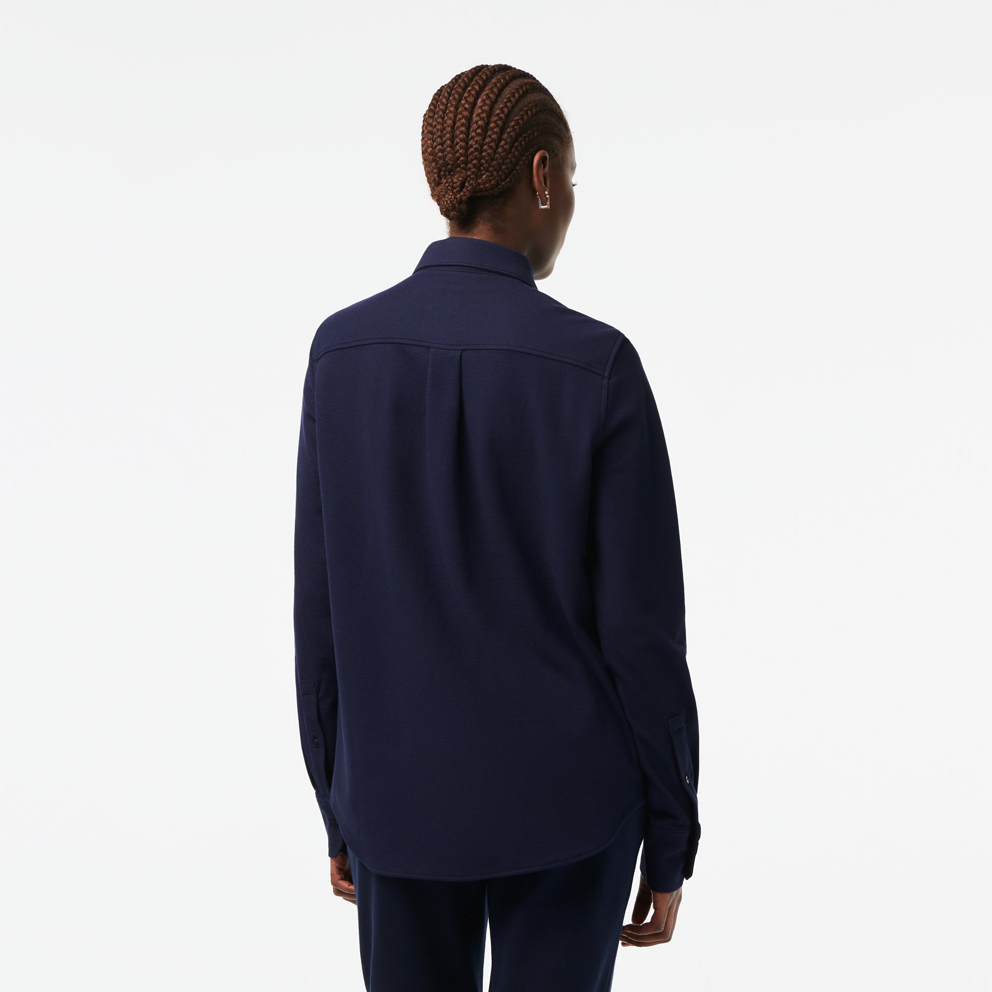 Áo Sơ Mi Lacoste Nữ Cổ Pháp Chất Liệu Cotton Piqué