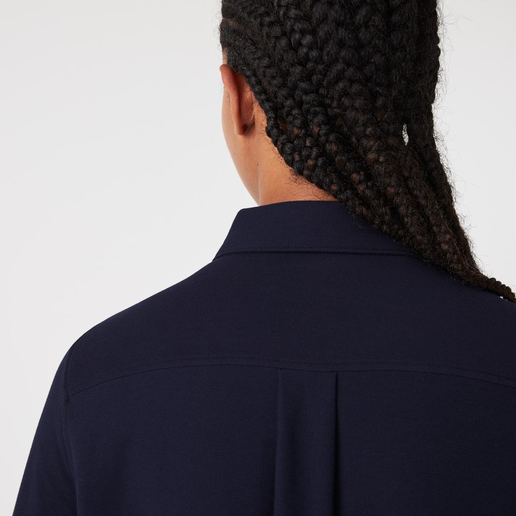 Áo Sơ Mi Lacoste Nữ Cổ Pháp Chất Liệu Cotton Piqué
