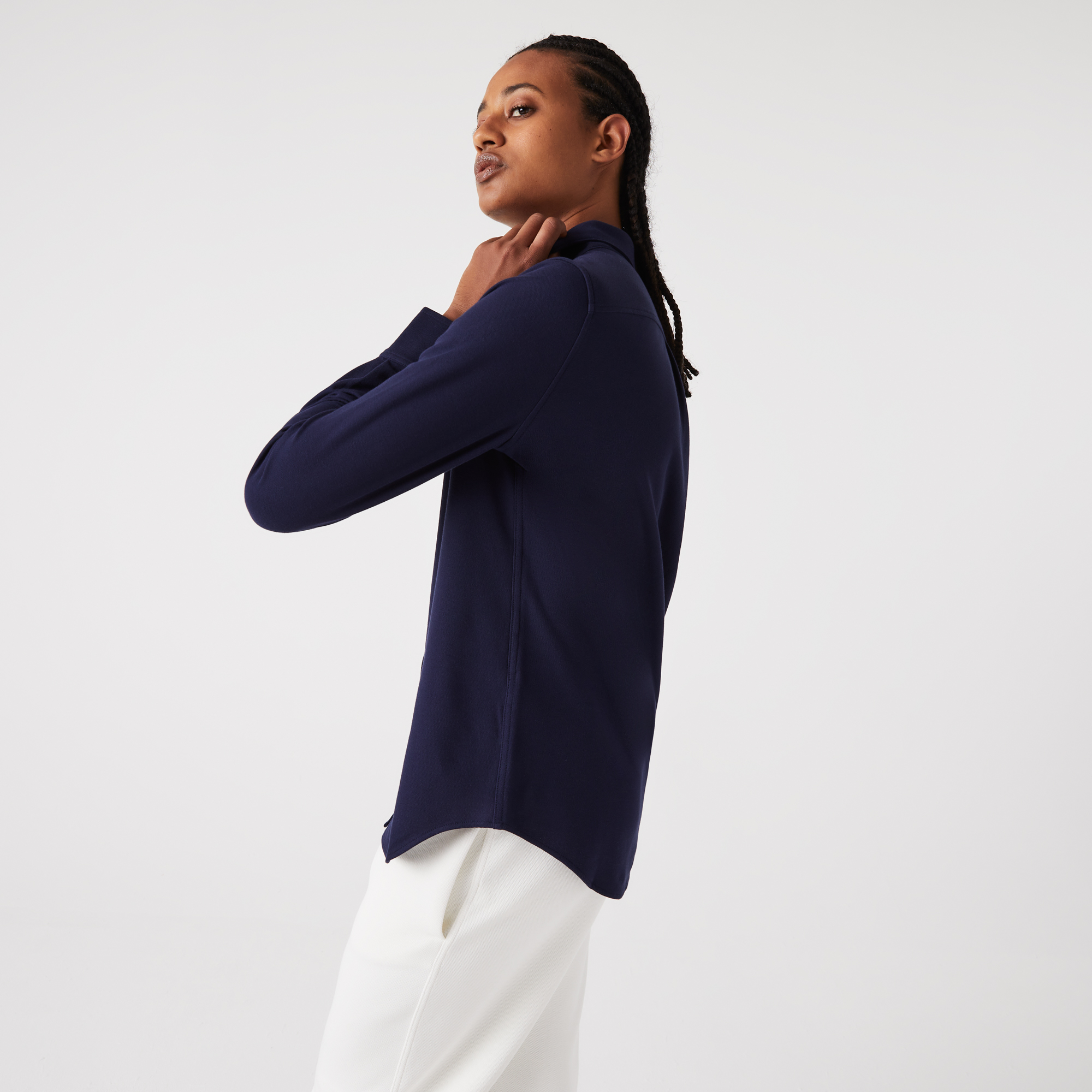 Áo Sơ Mi Lacoste Nữ Cổ Pháp Chất Liệu Cotton Piqué