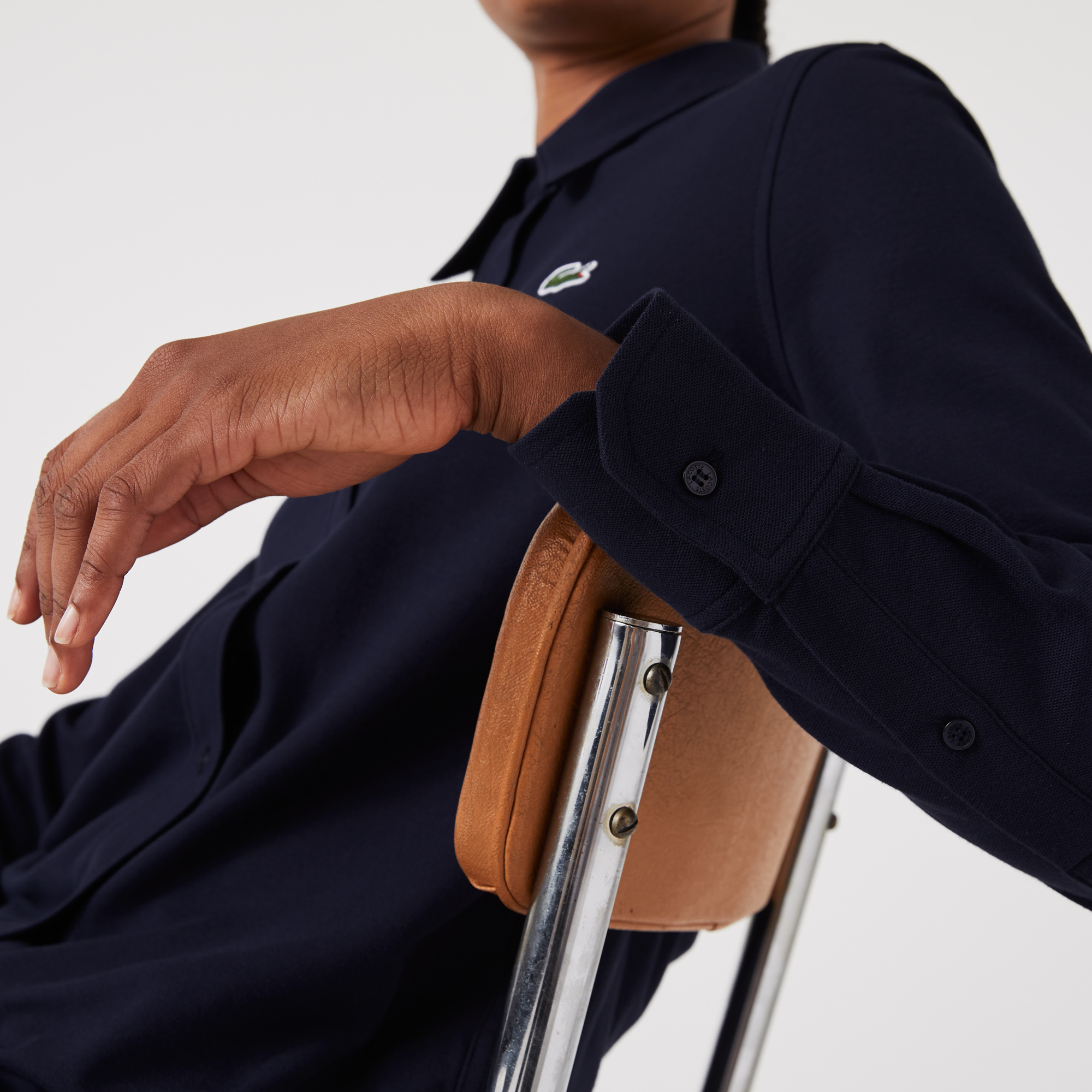 Áo Sơ Mi Lacoste Nữ Cổ Pháp Chất Liệu Cotton Piqué